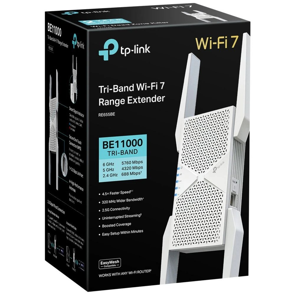 5 TP-Link BE11000 Tri-Band WiFi 7 Range Extender White, 5 of 10