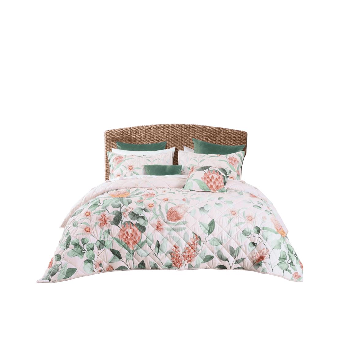 1 Bianca Bedding Sidney Quilted Bedspread Set - Blush Protea Print - Assorted, 1 of 5