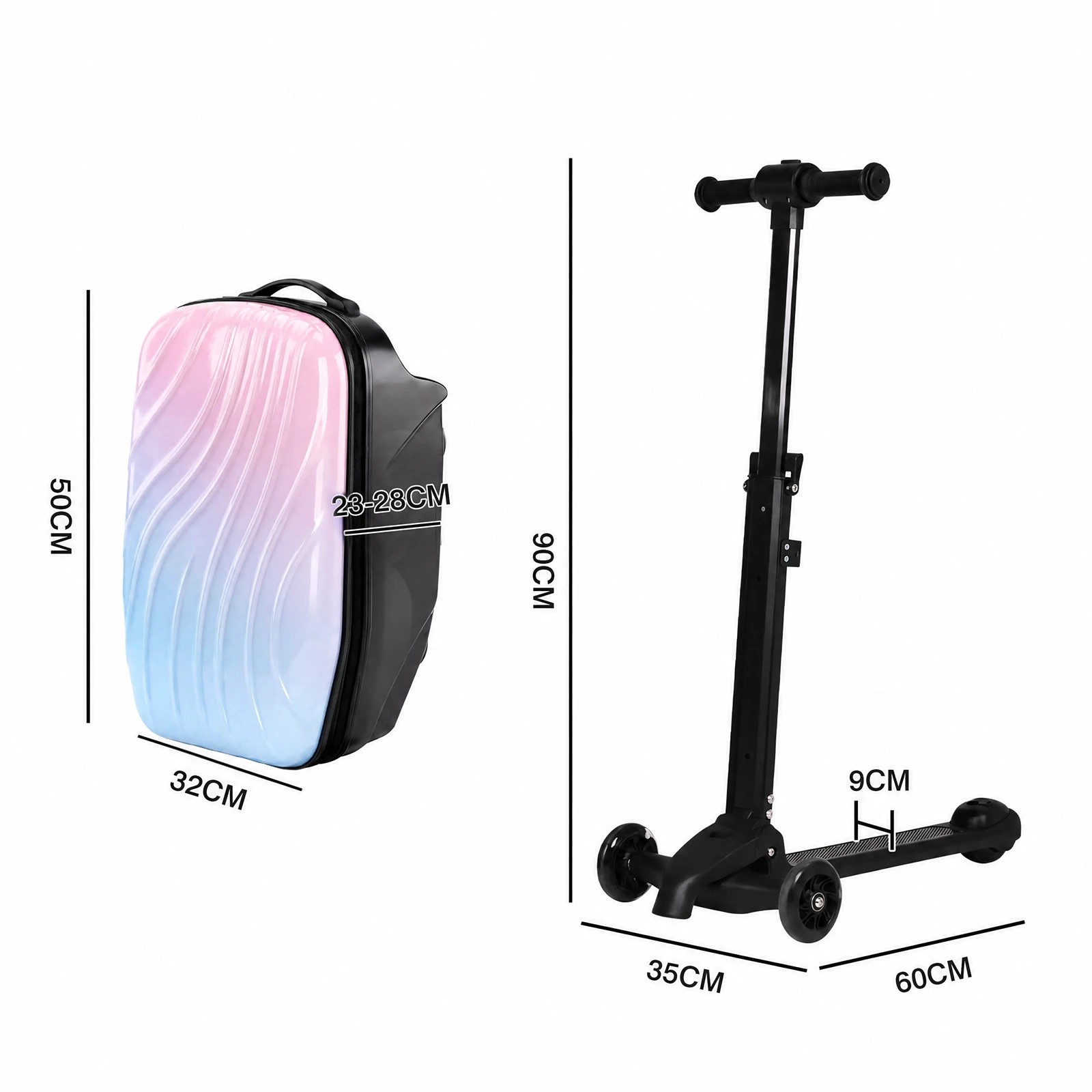 7 Advwin 4-in-1 Kids Scooter Suitcase Ride-On Luggage Carry-On Hardshell Travel Suitcase, 7 of 9