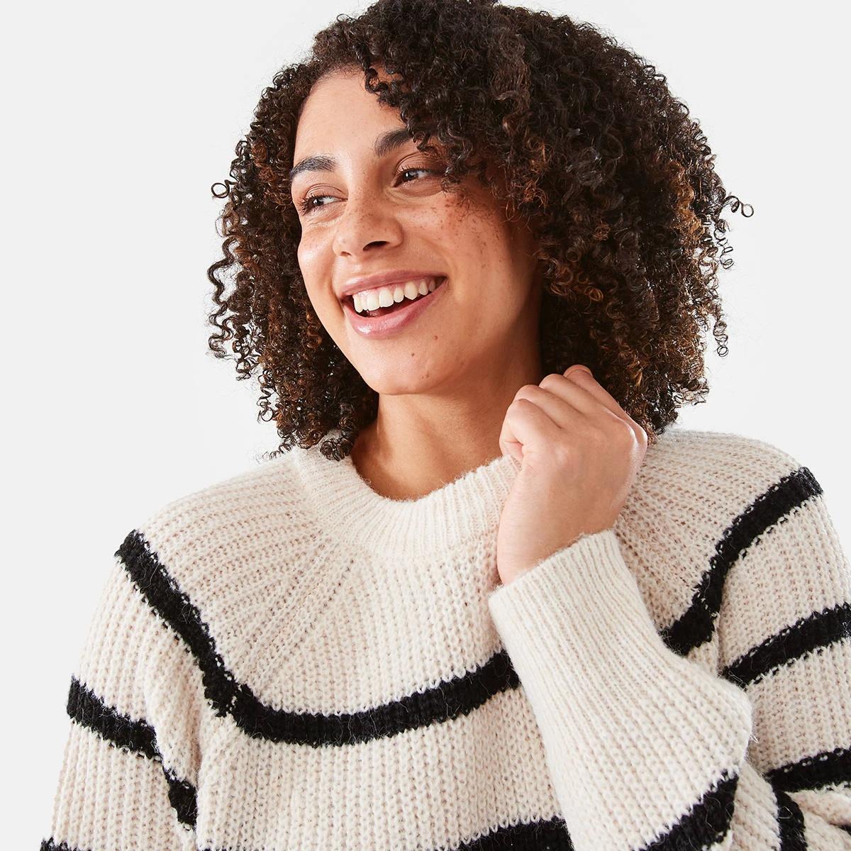 4 Loose Knit Jumper Oat Str, 4 of 6