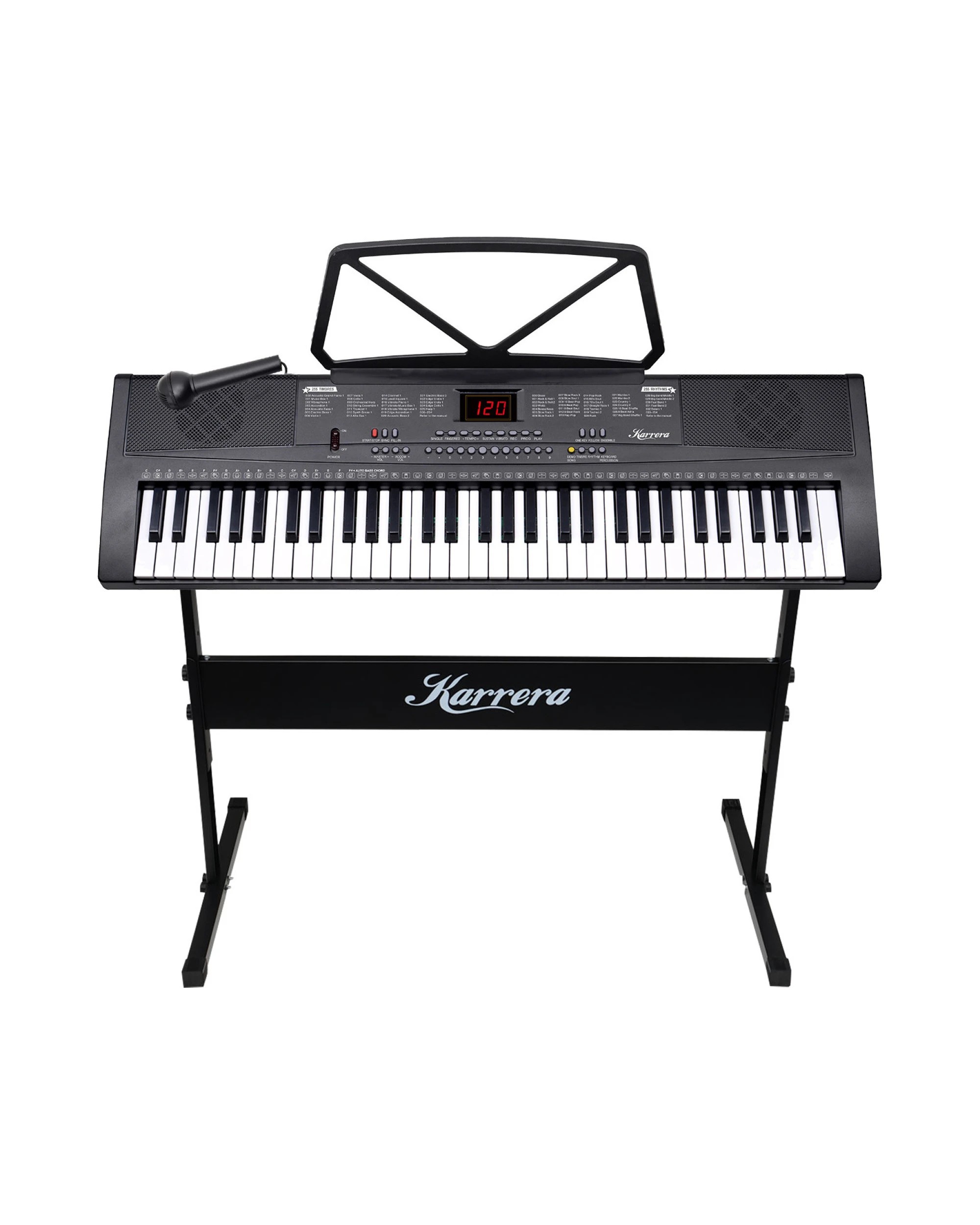 1 Karrera 61-Key Electronic Piano Keyboard 75cm with Stand in Black CHJ-61-75S - Black, 1 of 9