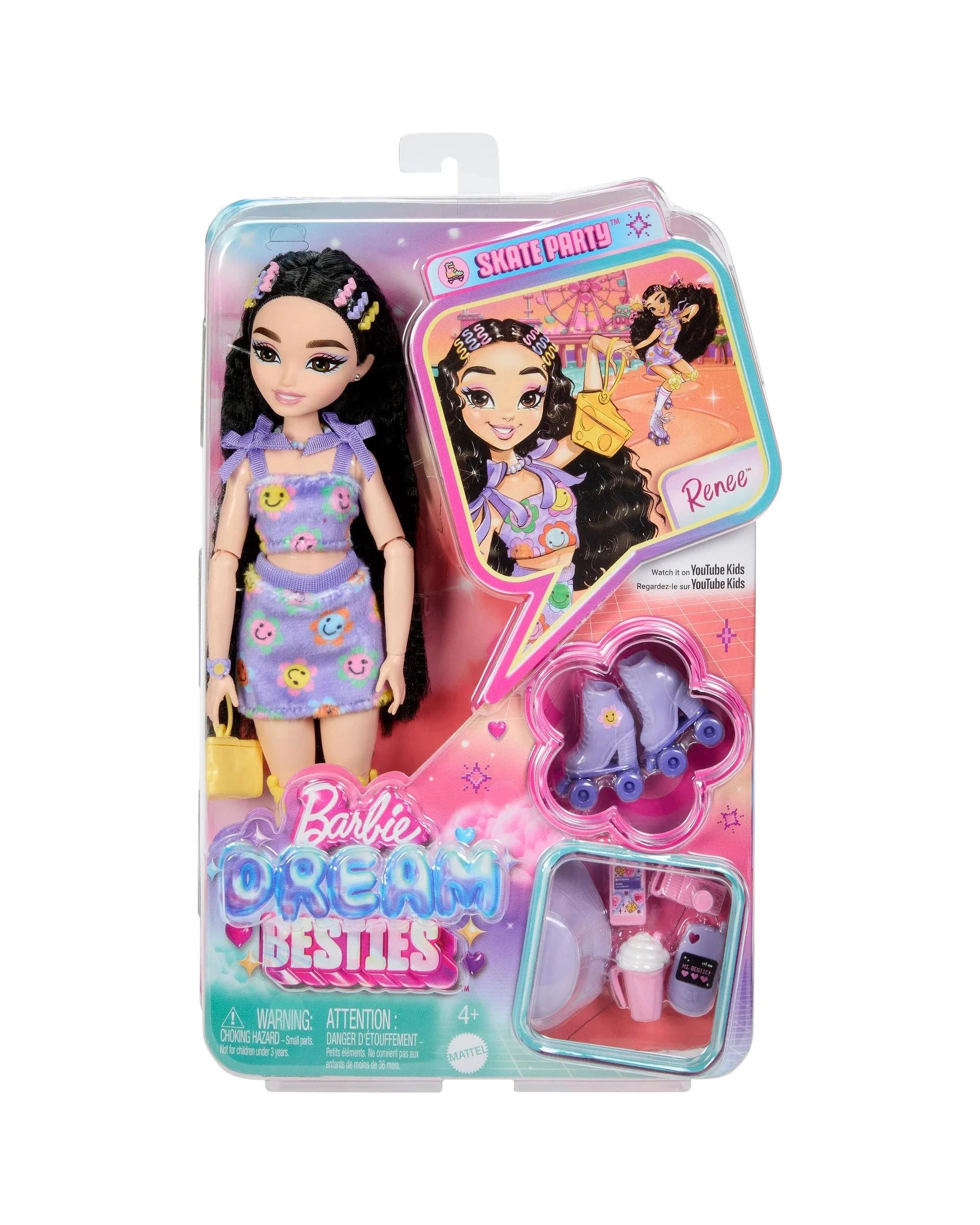 1 Barbie Dream Besties Skate Party Renee Fashion Doll, 1 of 7