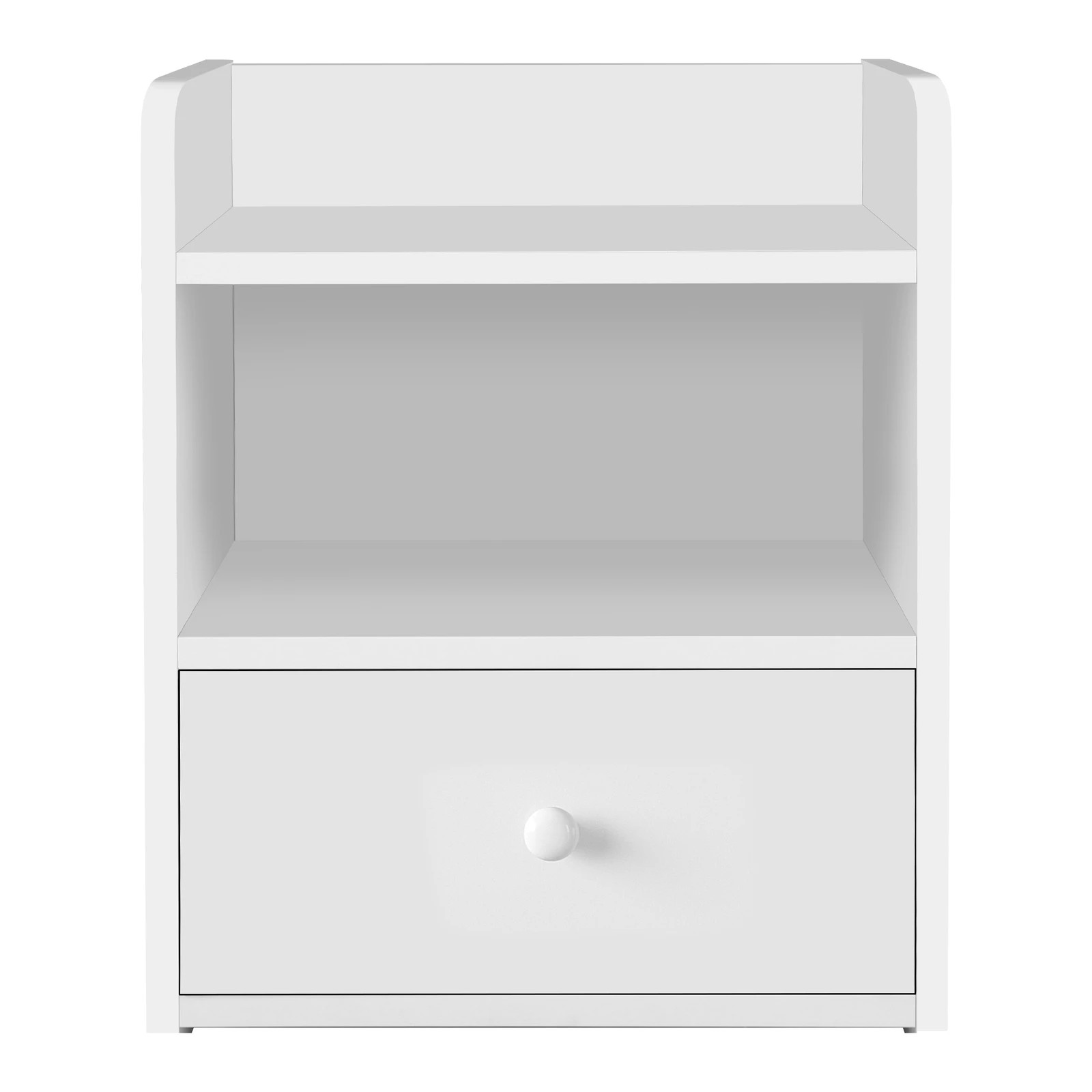 7 Alfordson 2x Bedside Table Nightstand Storage Cabinet Side End 1 Drawer - White, 7 of 8