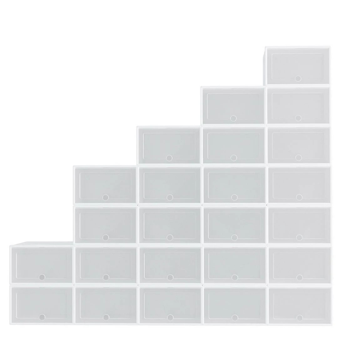 5 Artiss Shoe Box Rack DIY Set of 24 Stackable Clear Storage Easy Clean Closet Space Saving Easy Assembly - White, 5 of 8