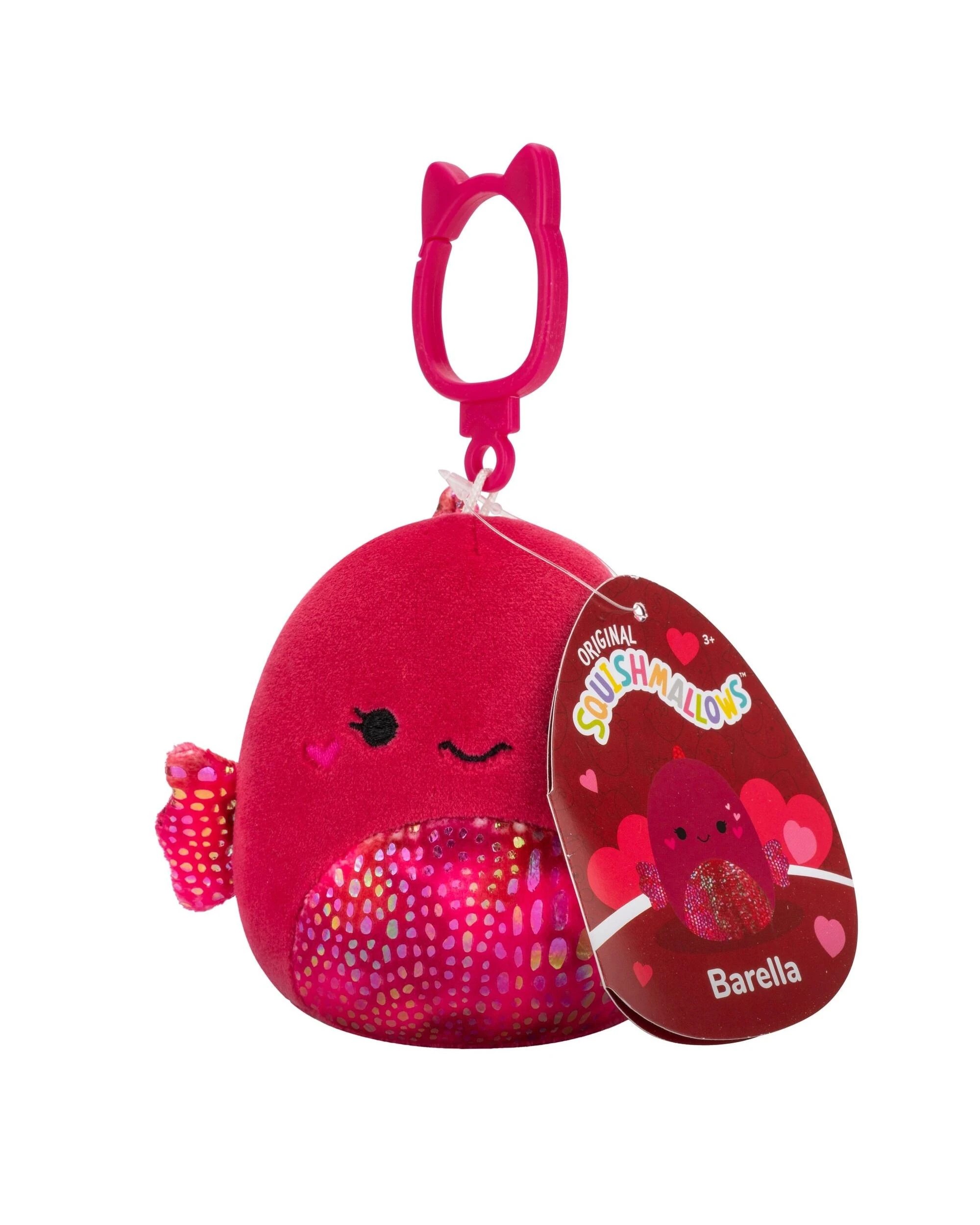 2 Squishmallows Valentines Barella the Betta Fish 3.5 inch Clip-On Plush - Multi, 2 of 5