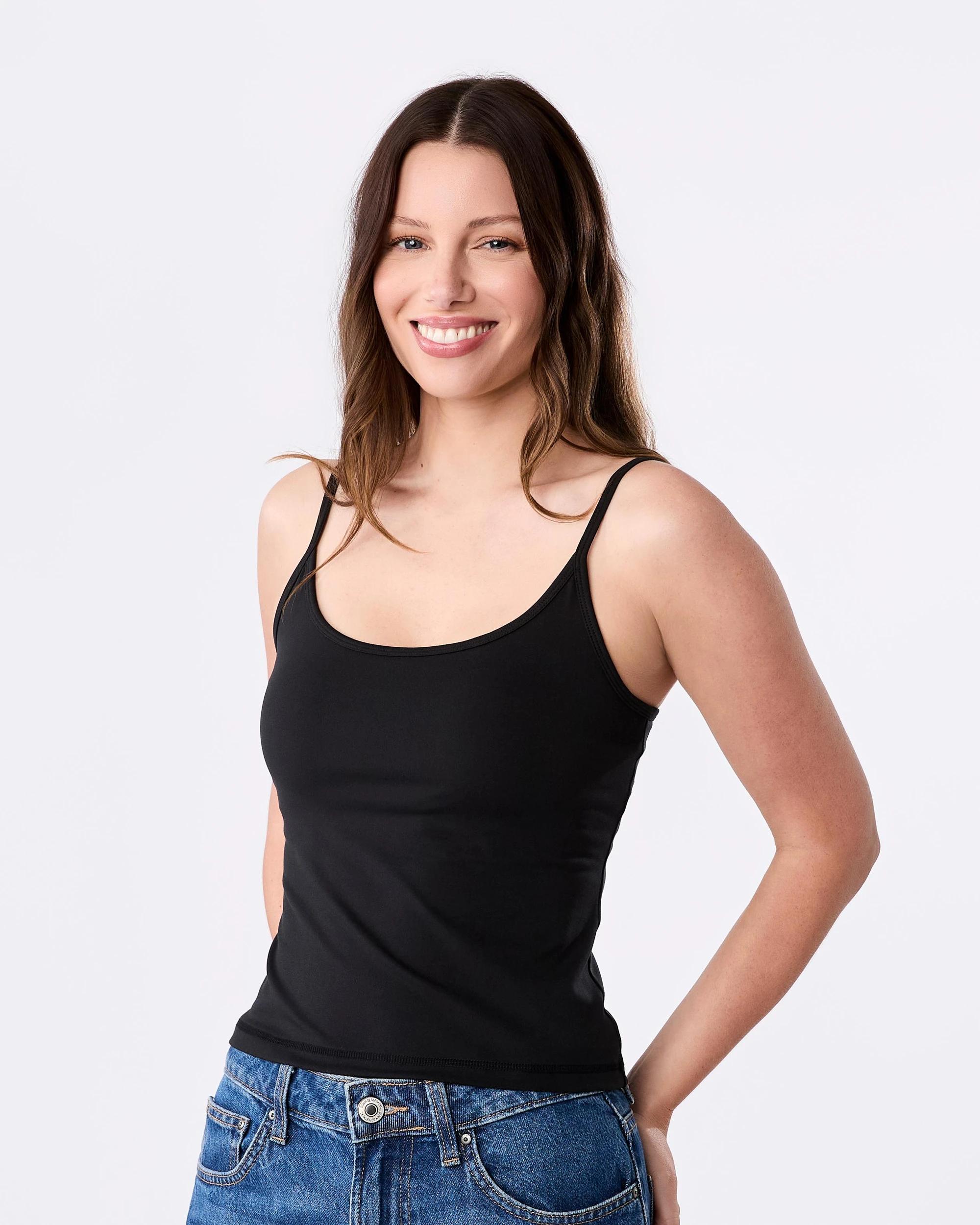 2 Active Womens Ultrasoft Shelf Tank Black, 2 of 9