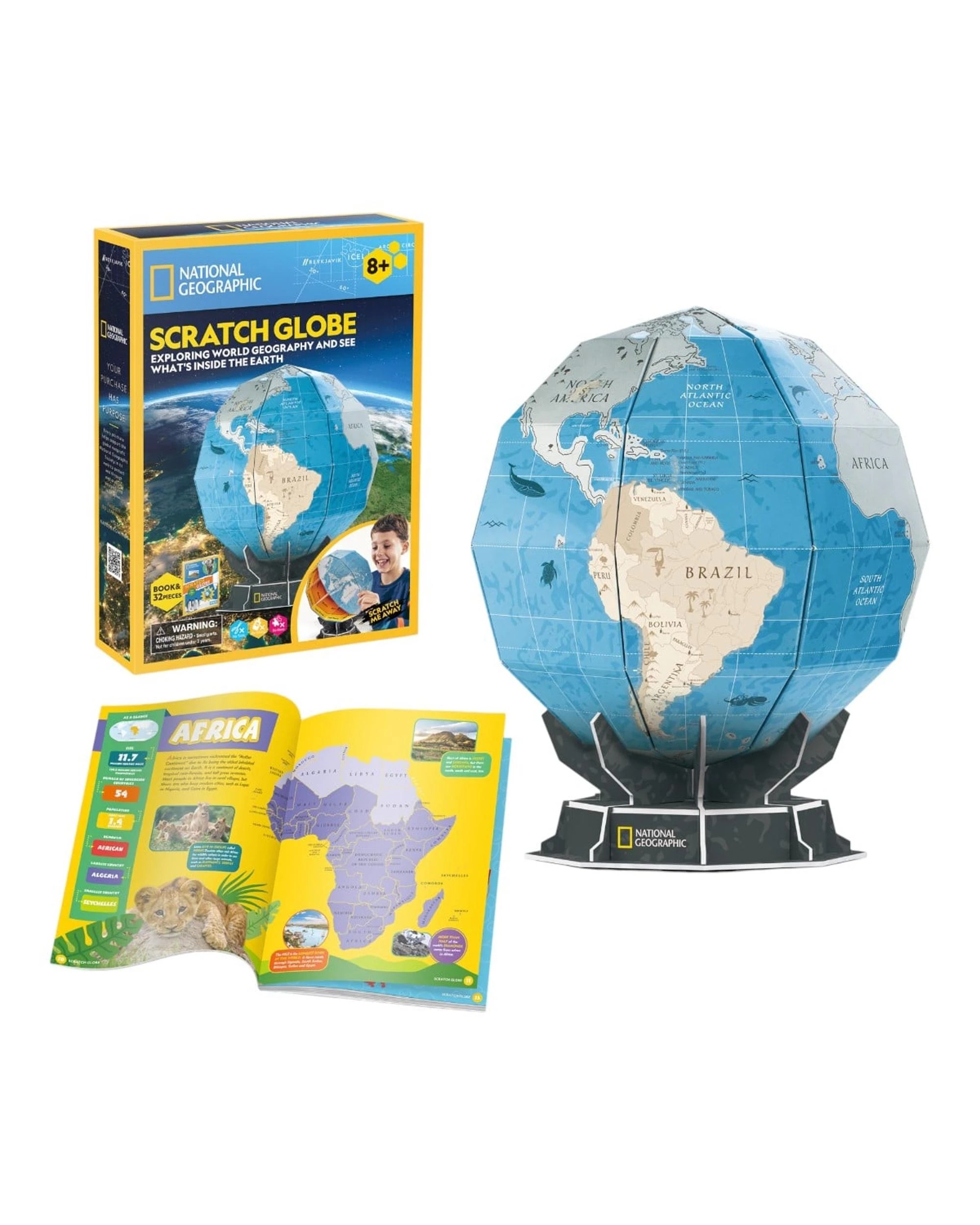 CubicFun National Geographic Scratch Globe 32 Piece 3D Model Kit - Kmart