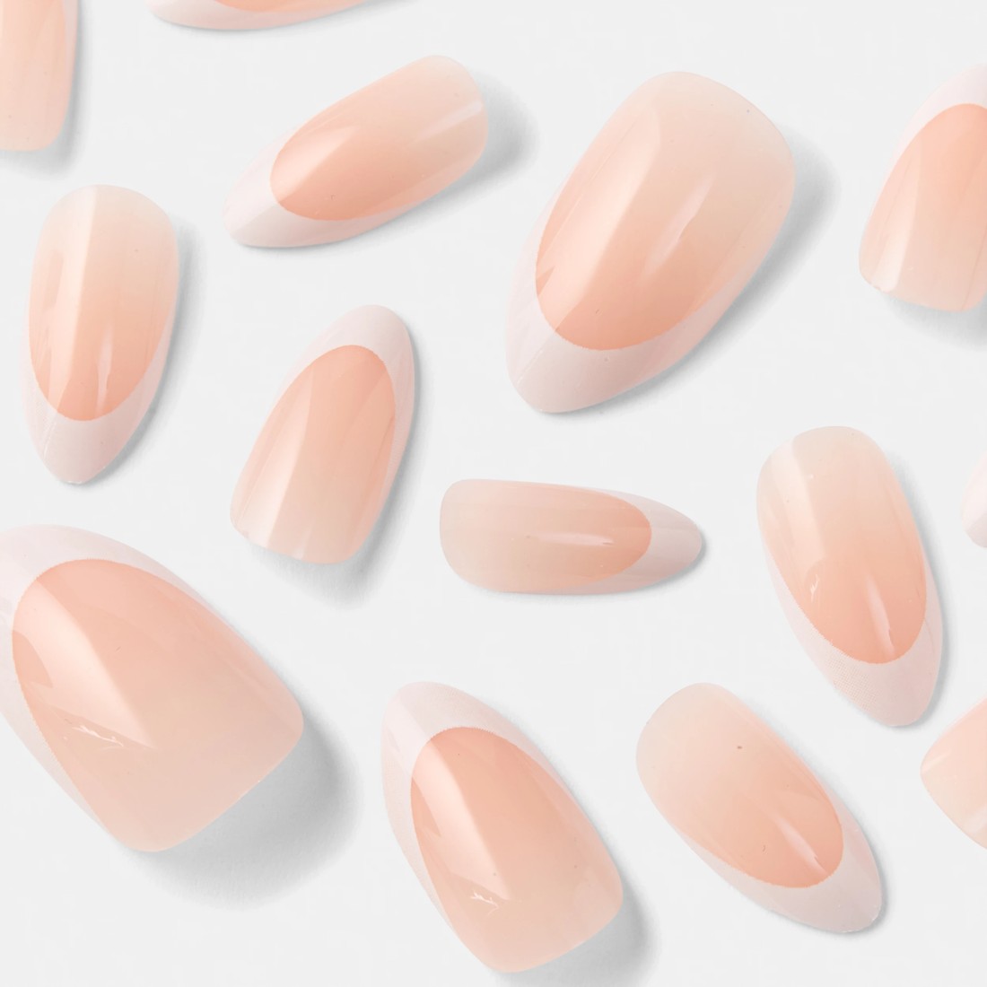 4 OXX Cosmetics 24 Pack Artificial Nails with Adhesive - Almond Shape, French Tip, 4 of 5