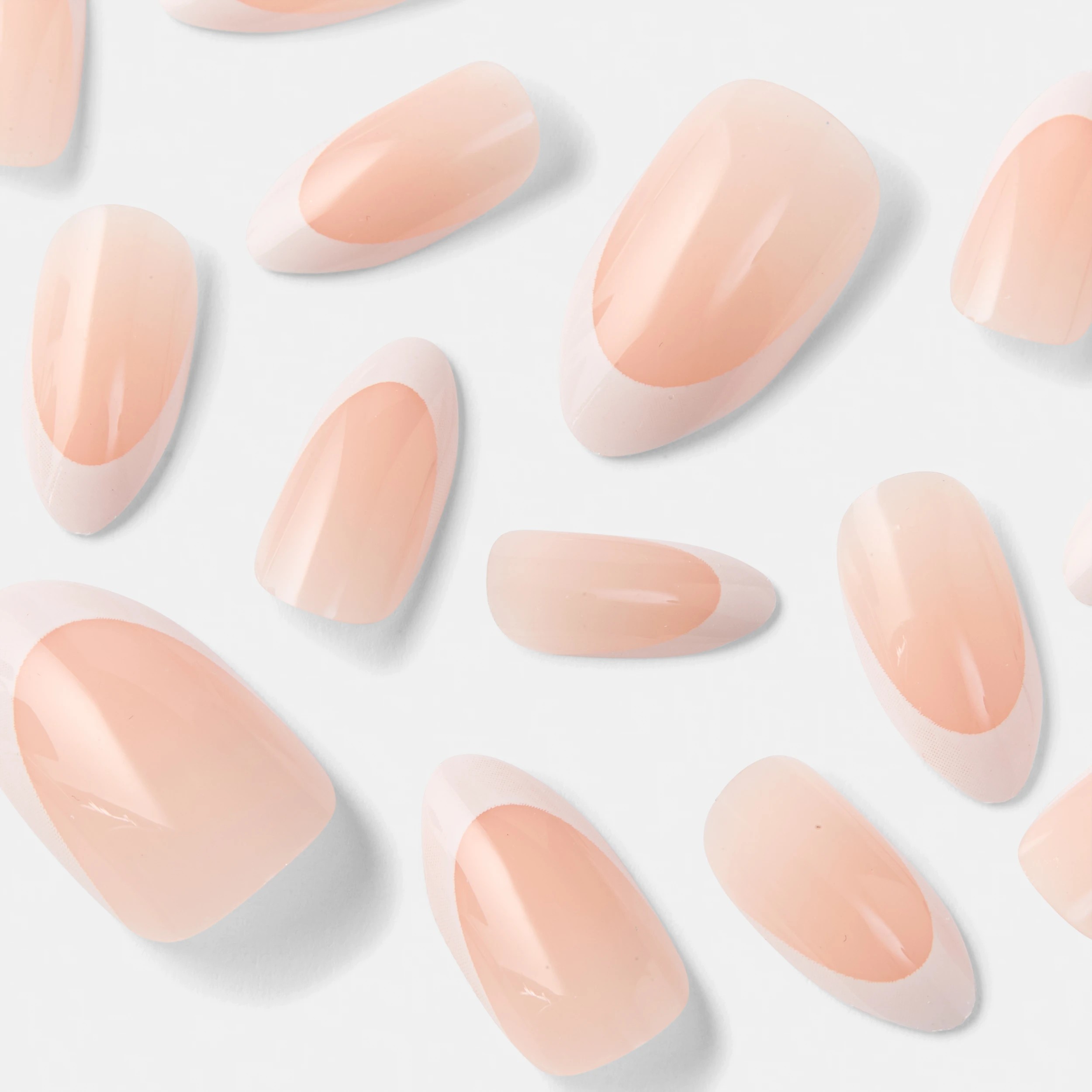 4 OXX Cosmetics 24 Pack Artificial Nails with Adhesive - Almond Shape, French Tip, 4 of 5