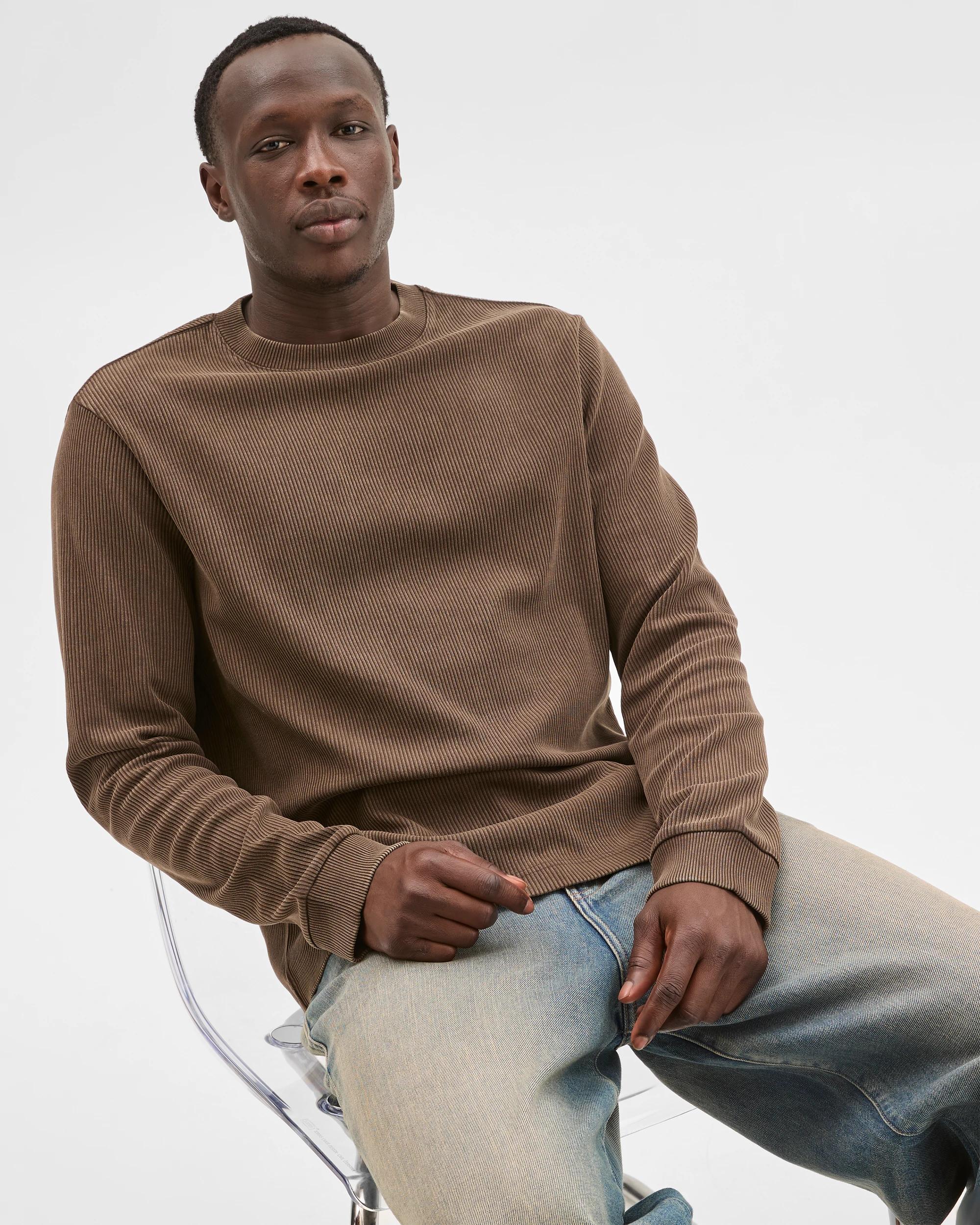 1 Commons Australian Cotton Relaxed Heavyweight Textured T-Shirt ACID BROWN, 1 of 6