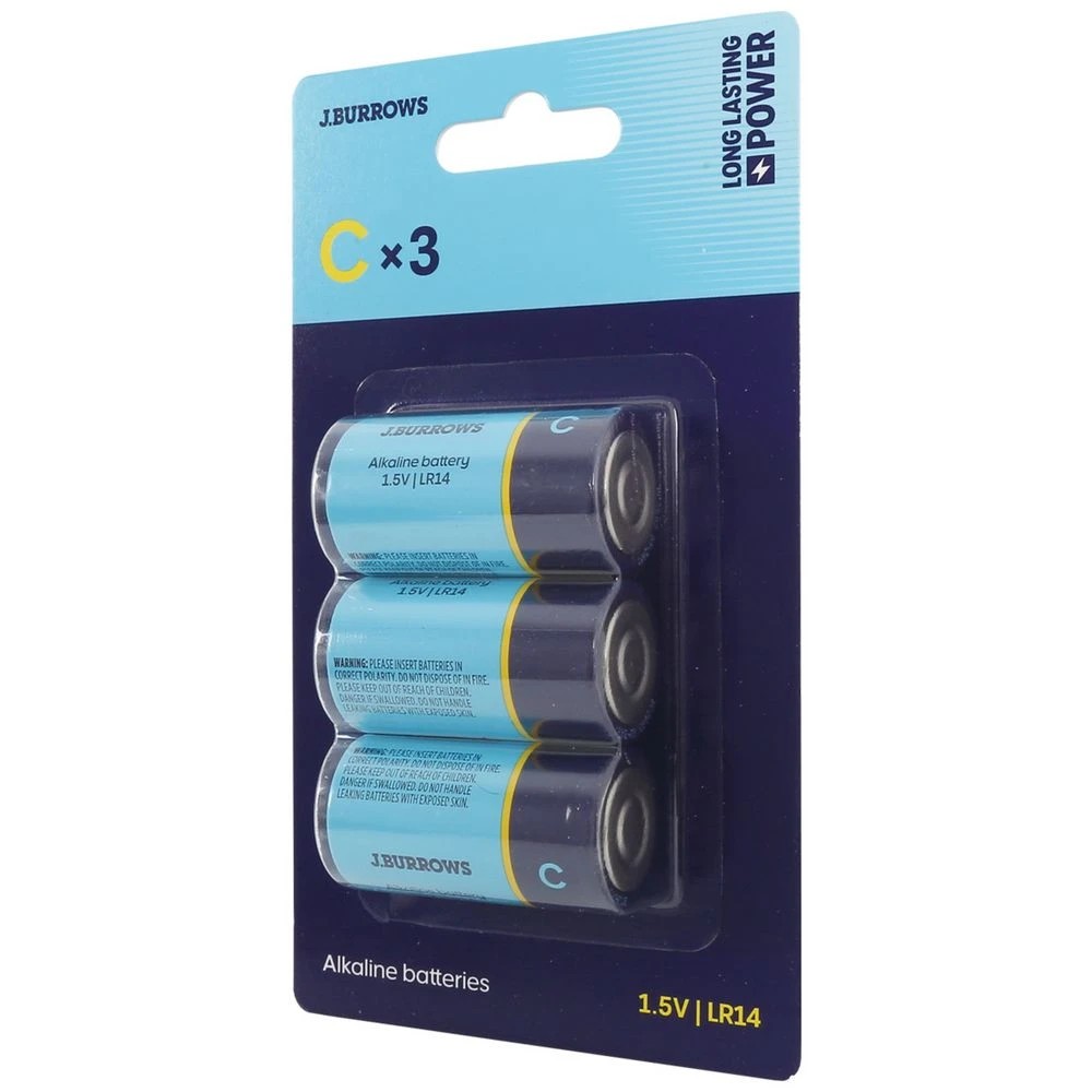 3 J.Burrows C Alkaline Batteries 3 Pack, 3 of 6