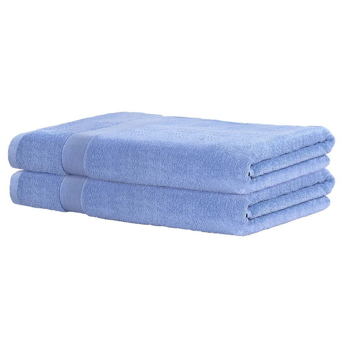 1 2 Pack Bath Sheets Set Cotton Extra Large Towel - Blue, 1 of 4