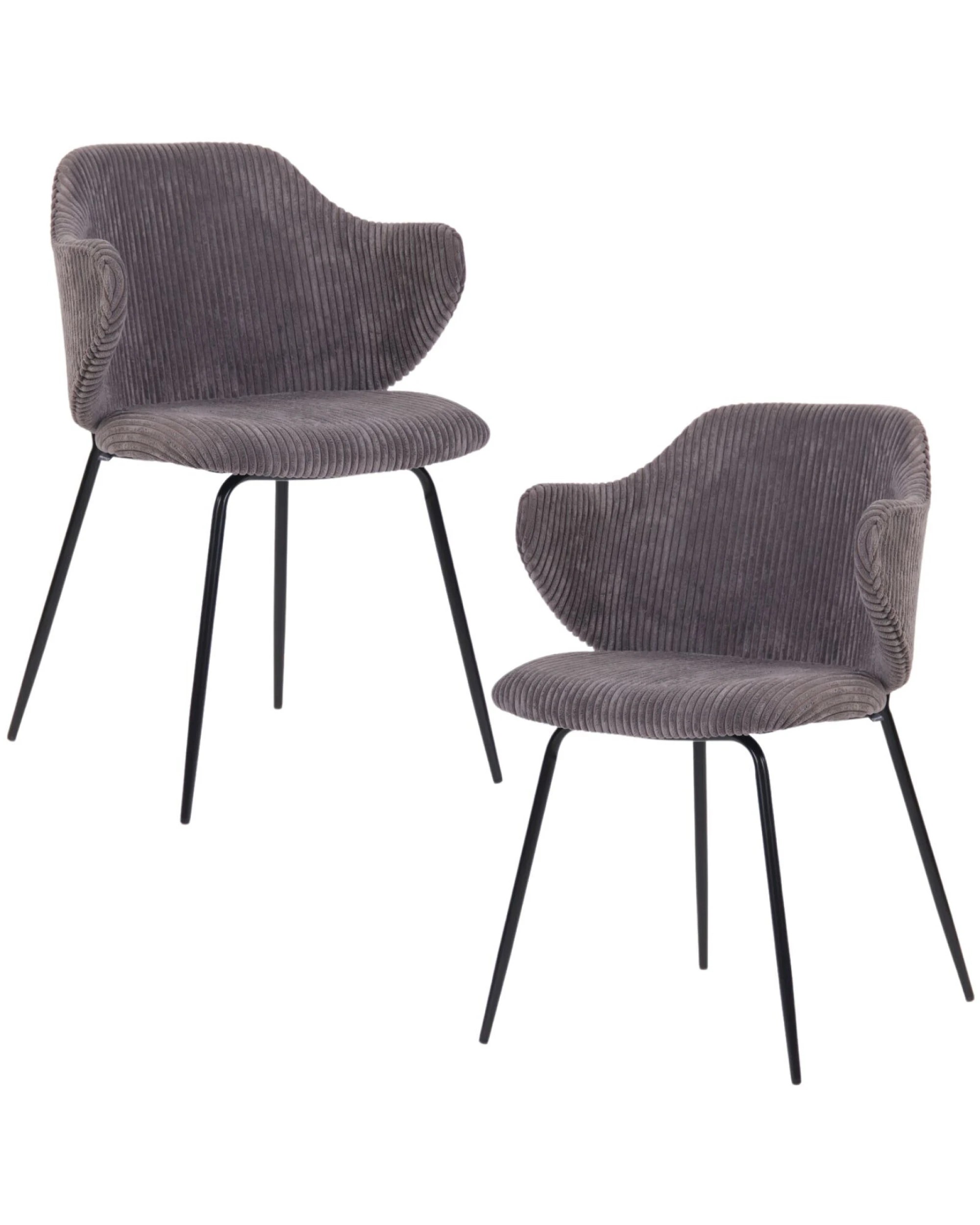 1 BR Home Set of 2 Dining Chairs with Corduroy Fabric, 1 of 7