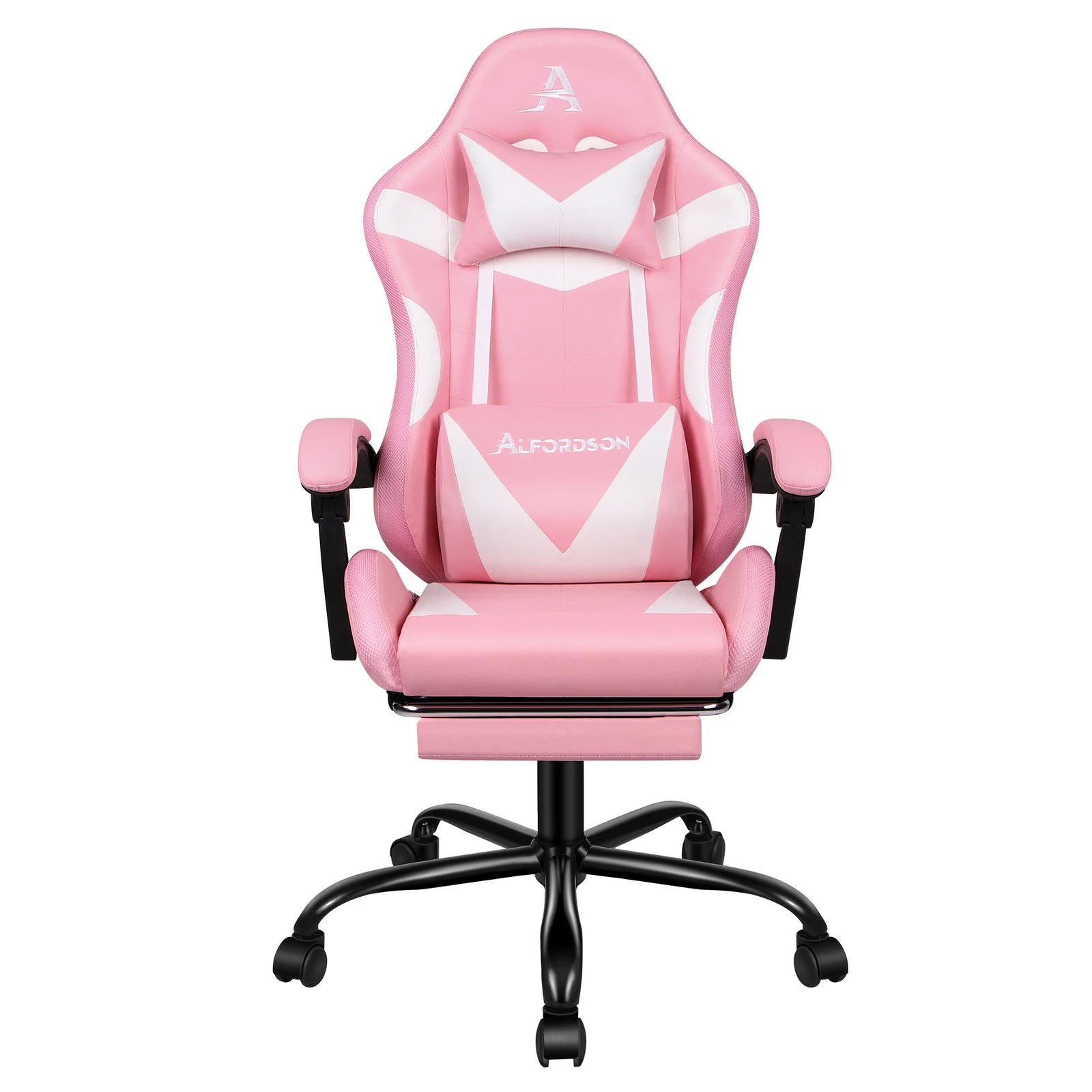 4 Alfordson Gaming Chair Office Massage 12 RGB LED Computer Seat PU Leather - Pink, 4 of 10