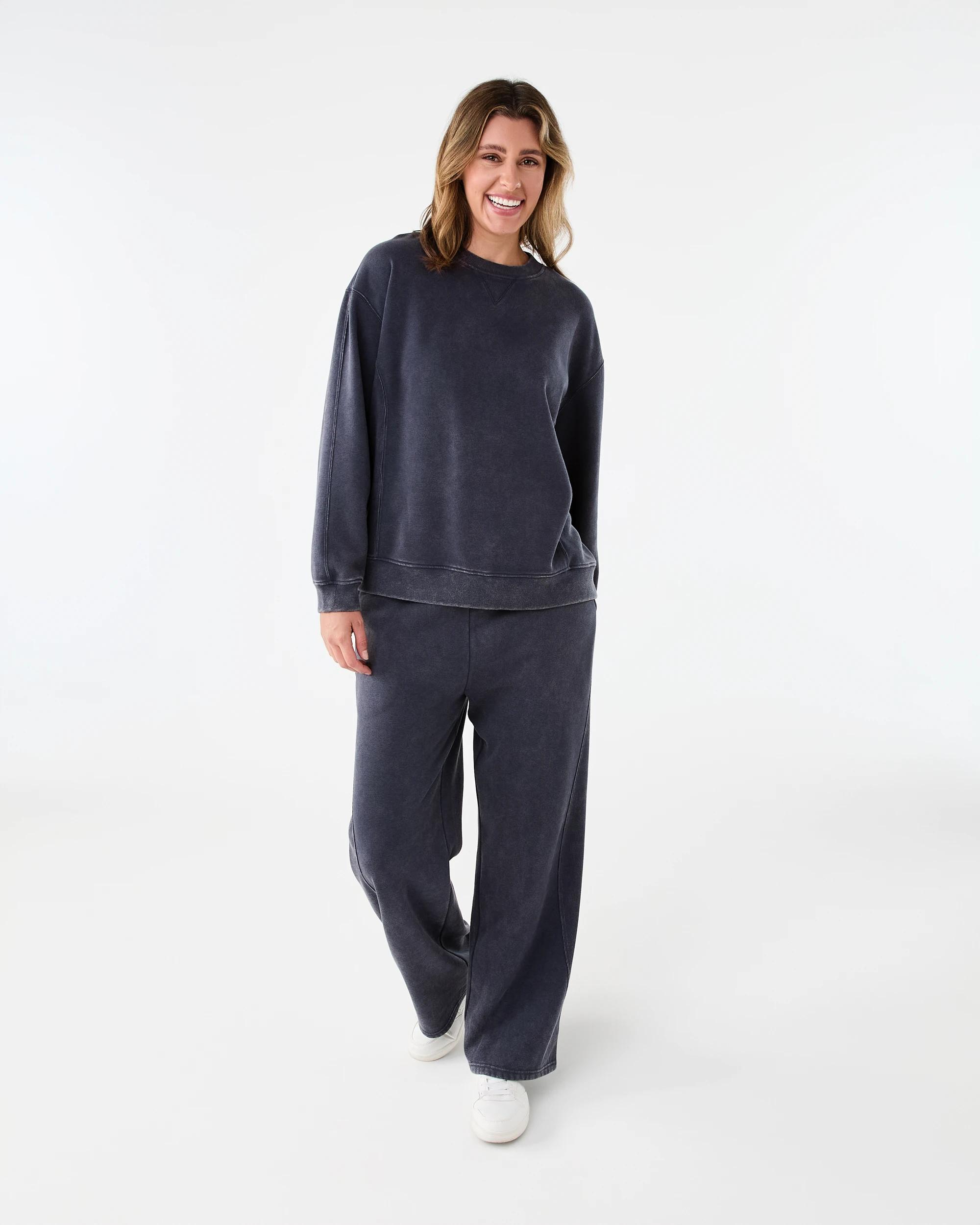 8 Washed Rib Insert Sweatshirt Ody Gry, 8 of 8