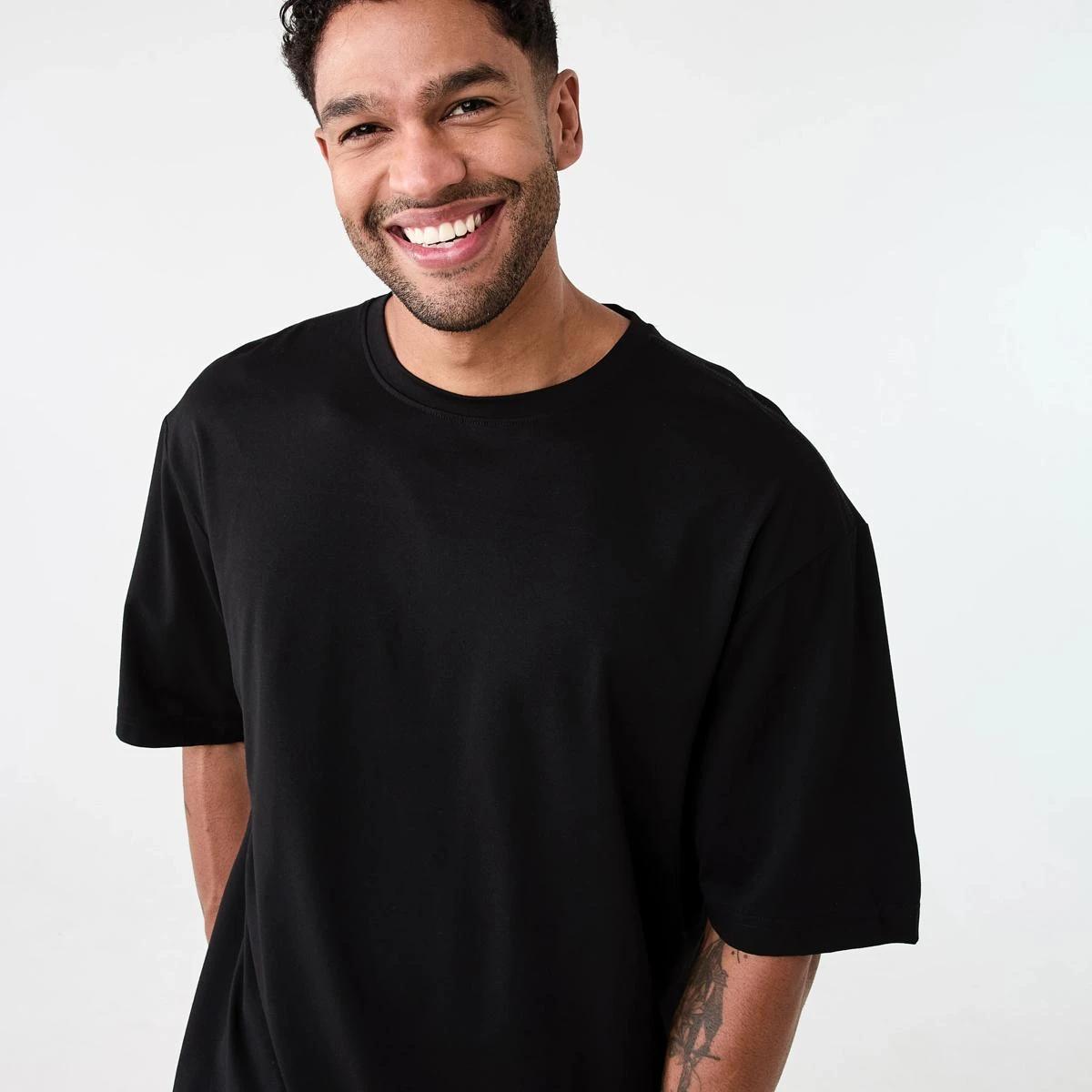 4 Active Mens Oversized Training T-shirt BLACK, 4 of 6