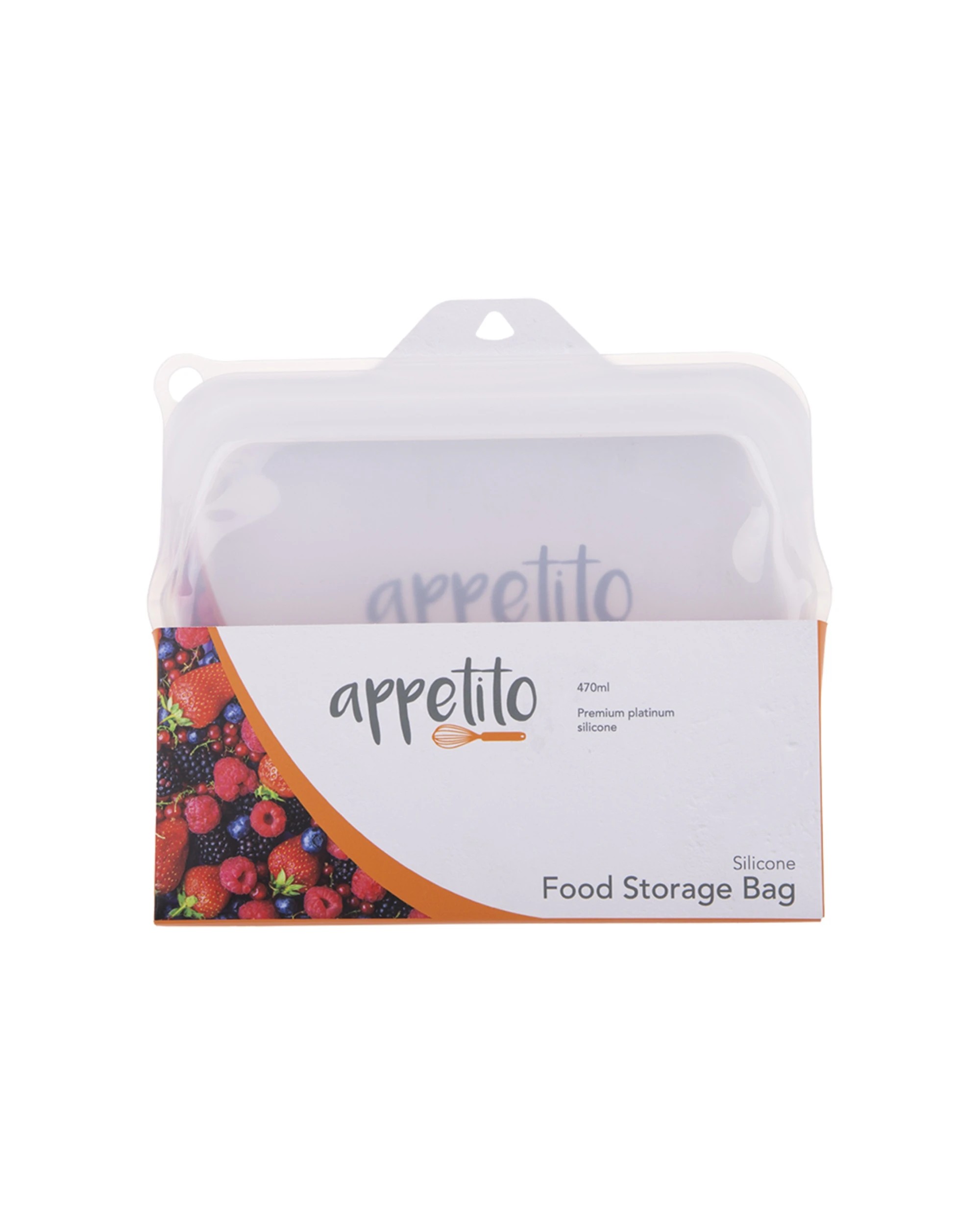 3 Appetito 3pk Silicone Medium Food Storage Bag 470ml - White, 3 of 3