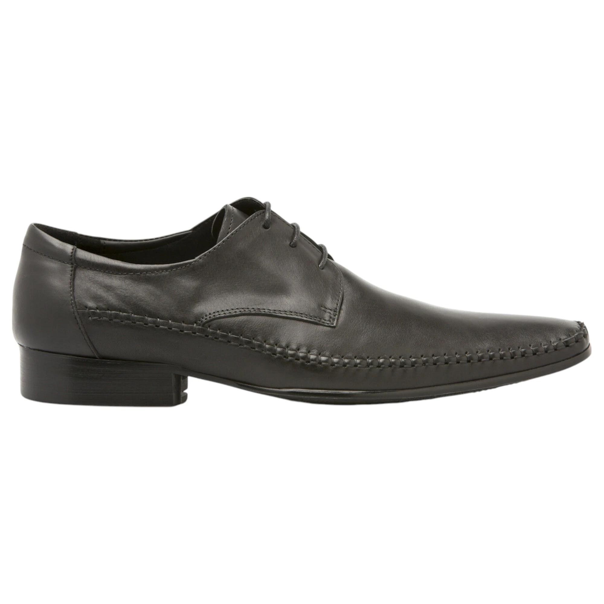 2 Zasel Mens Niko Dress Leather Lace Up Ups Formal Work Formal Shoes BLACK, 2 of 3