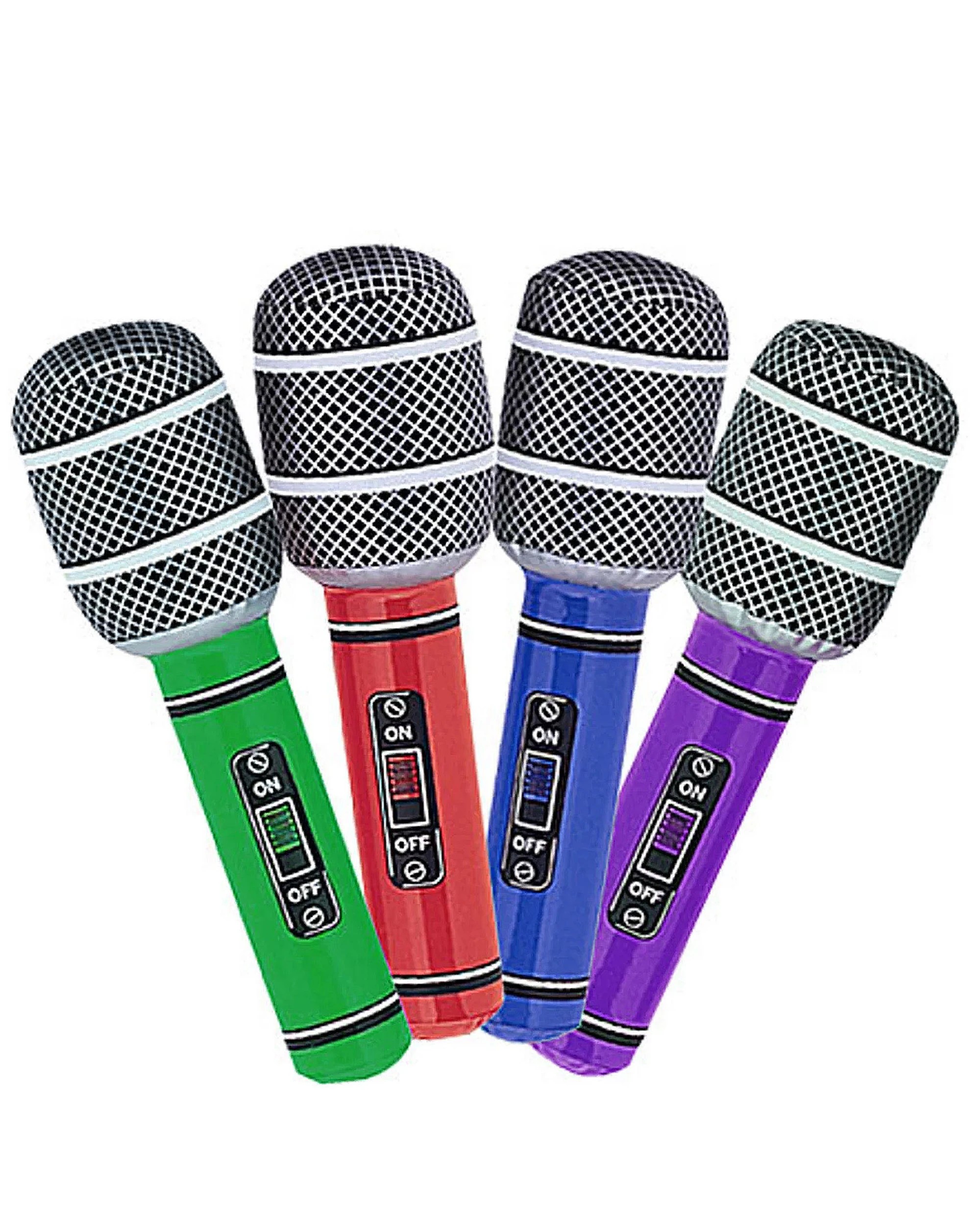 1 Amscan Inc. Inflatable Microphones Pack of 4 - Multi, 1 of 1