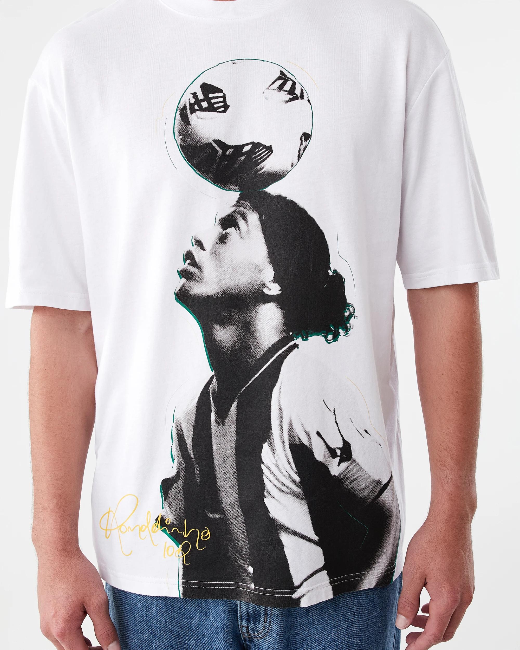 6 Ronaldinho Adult T-shirt White, 6 of 6