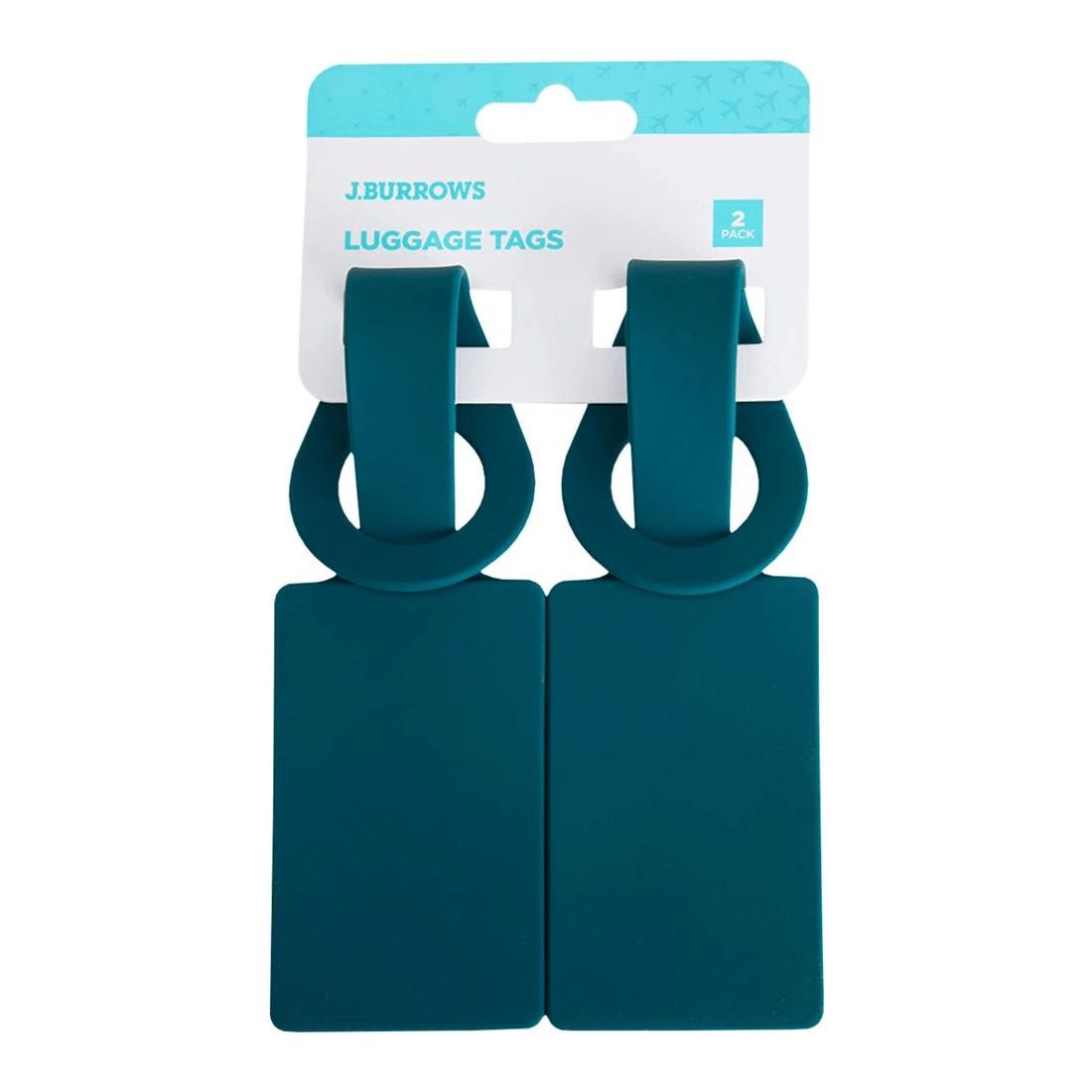 4 J.Burrows Silicone Luggage Tags Teal 2 Pack, 4 of 4