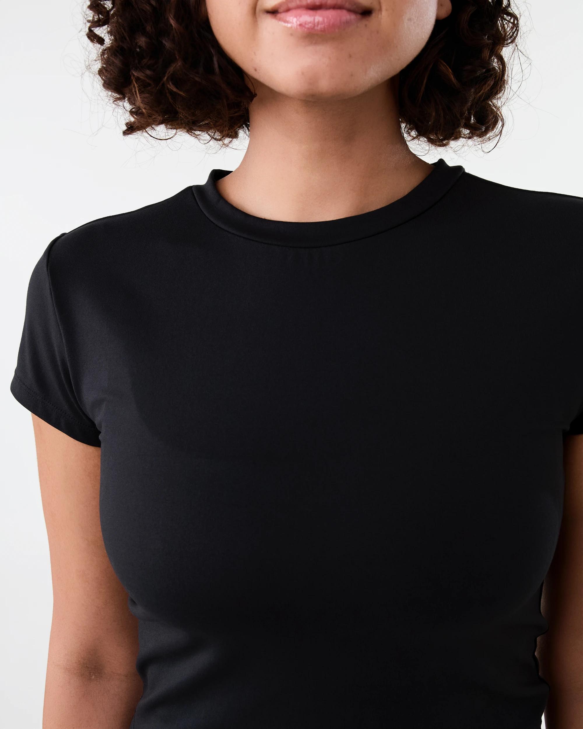 5 Active Womens Ultra Soft Crew Neck T-shirt BLACK, 5 of 6