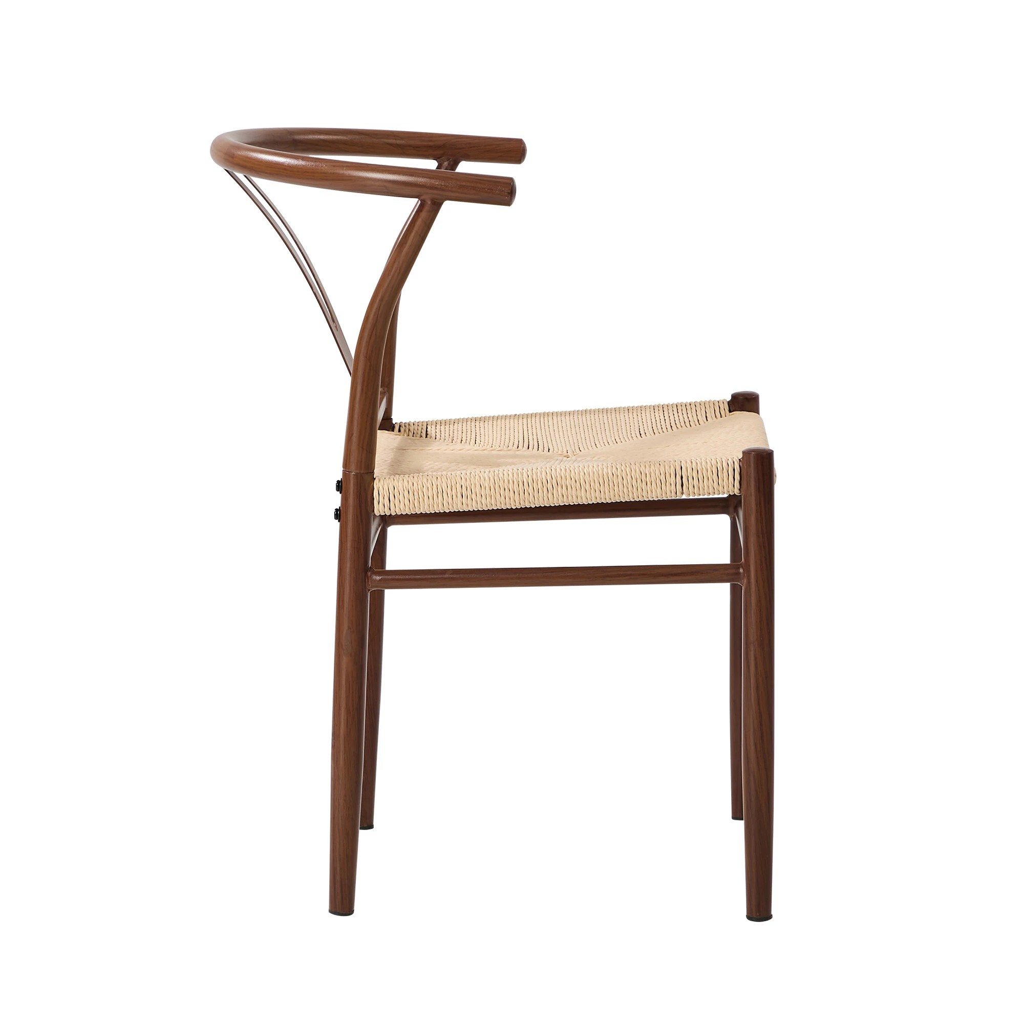 9 Oikiture 6x Dining Chair Metal Hans Wegner Chair Wishbone Cafe Lounge Walnut - Brown, 9 of 10