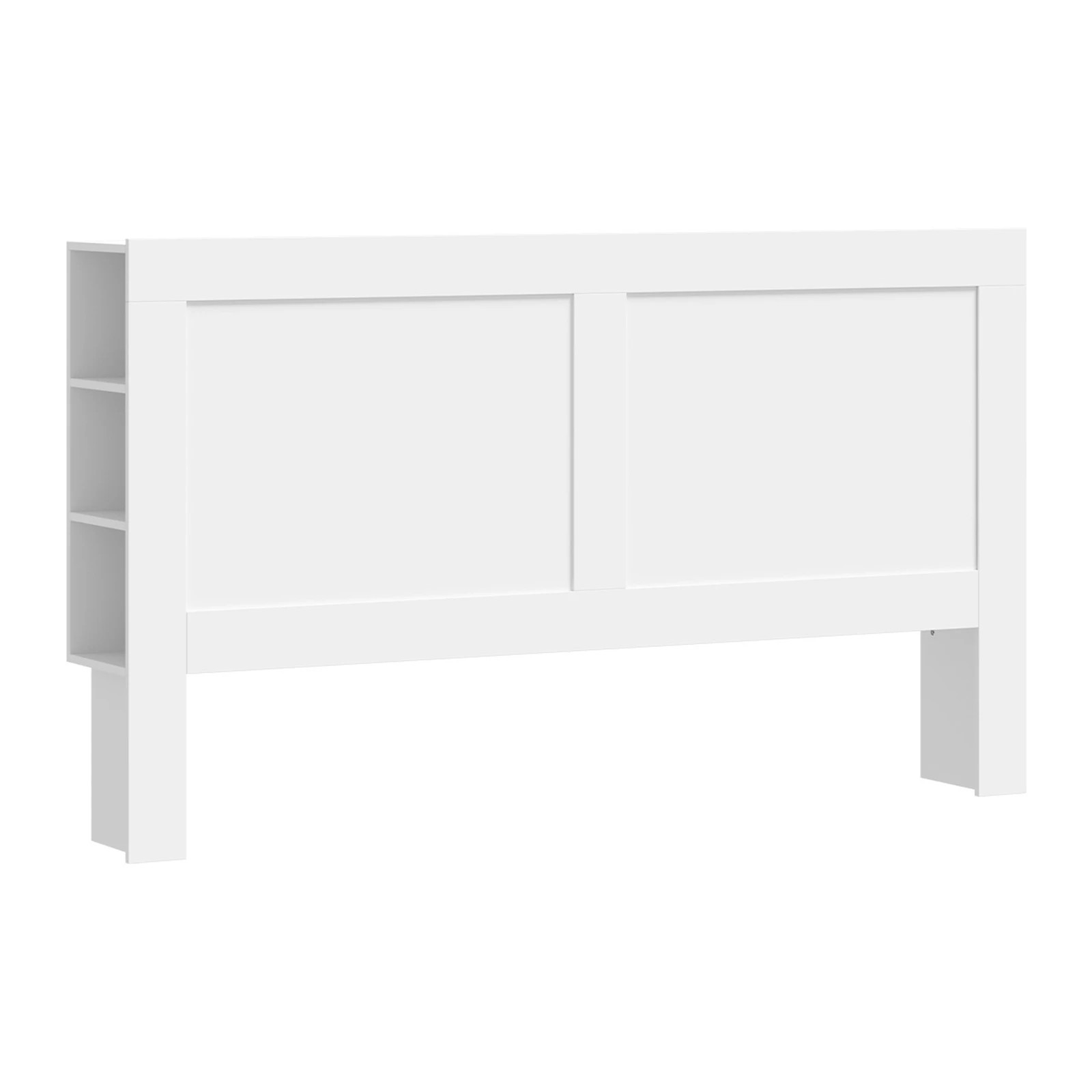 1 Oikiture Headboard Bed Head King Size Bedhead With Storage Shelves
 - White, 1 of 10
