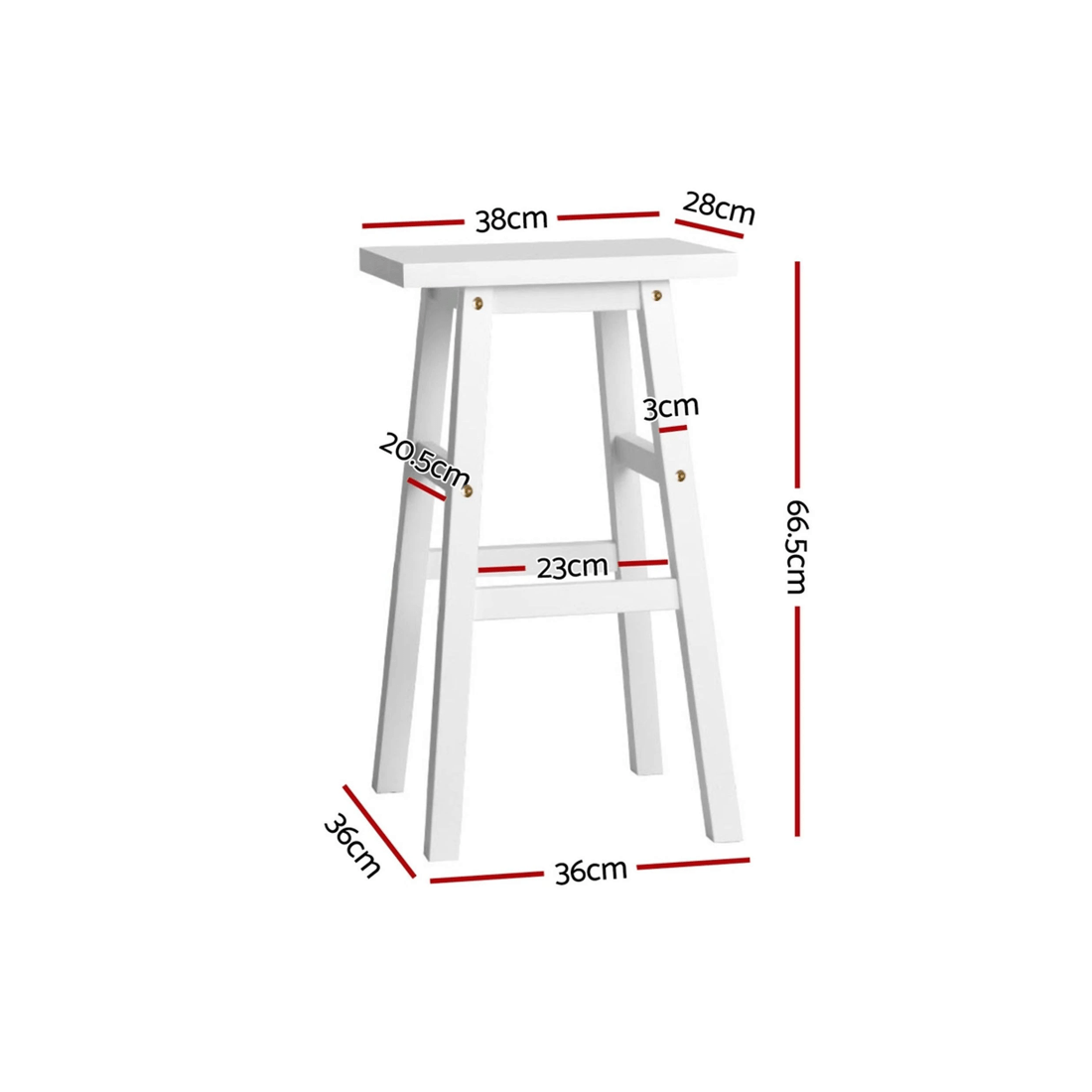 2 Artiss 4x Bar Stools Kitchen Chairs Wooden - White, 2 of 7