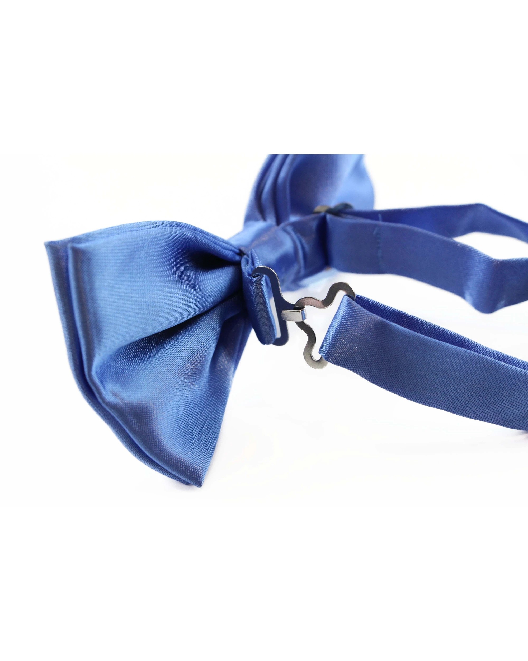 2 Zasel Mens Cornflower Blue Solid Plain Colour Bow Tie - Blue, 2 of 4