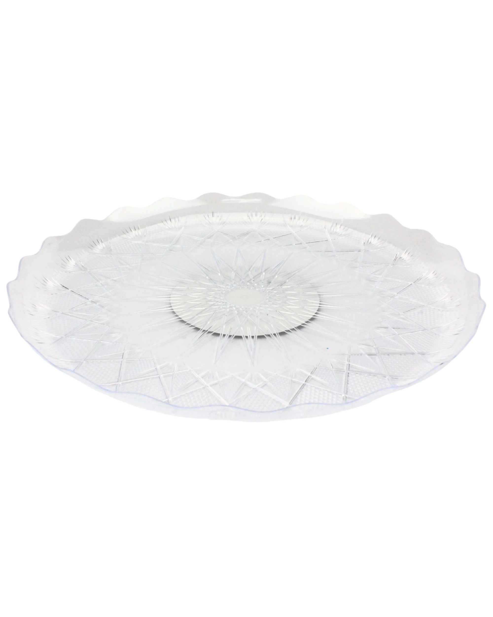 2 Partyware Clear Plastic Round Diamond Tray 30.5cm - Clear, 2 of 4
