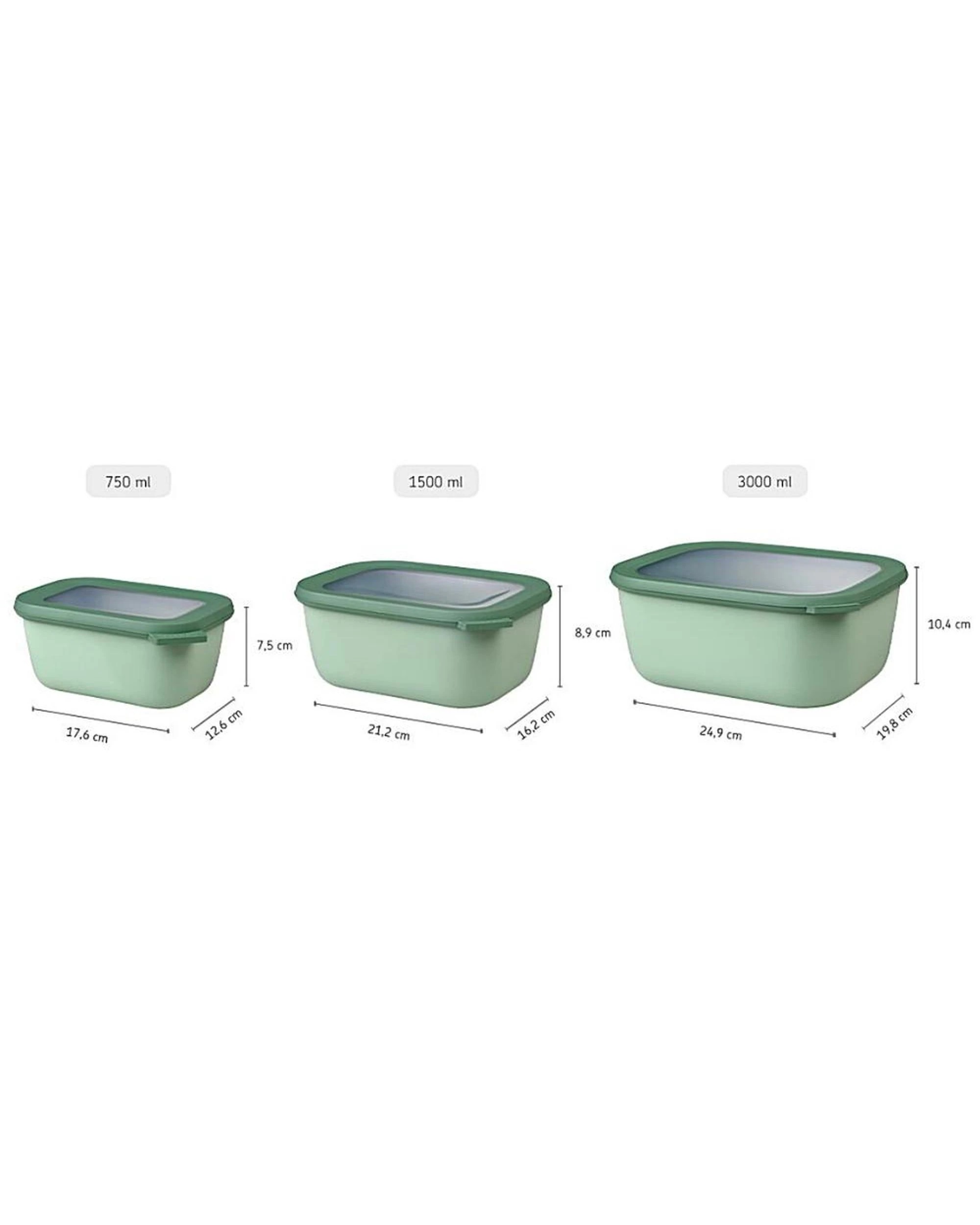7 Mepal Cirqula Rectangular Multi Bowl Small 3 Piece Set Storage, 7 of 7
