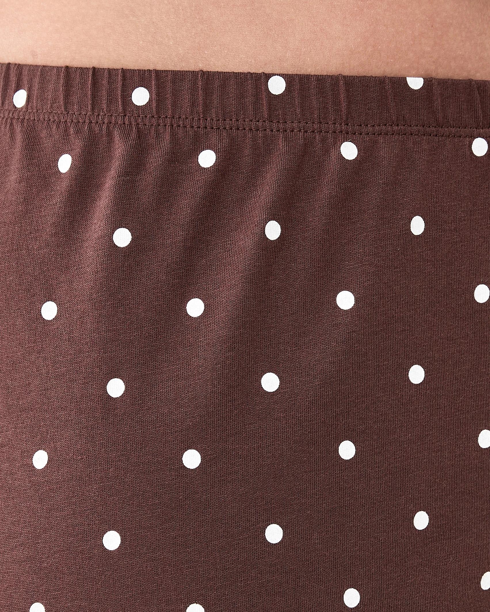 4 Cotton Print Knit Pants Dots Choc, 4 of 4
