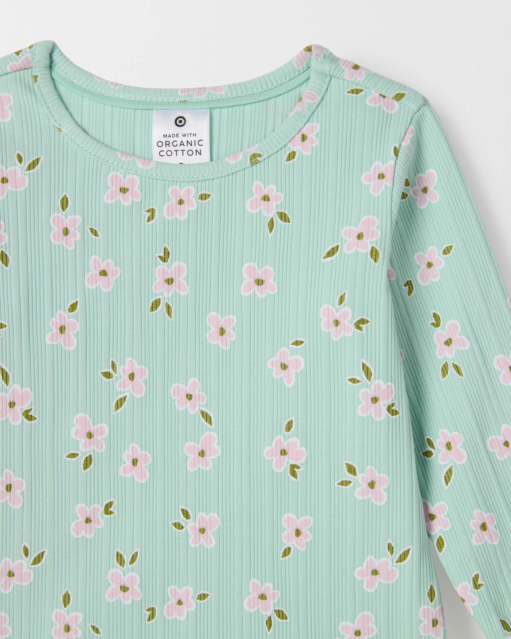 5 Target Baby Organic Cotton Long Sleeve Rib T-Shirt DAISY GOSSAMER GREEN, 5 of 5