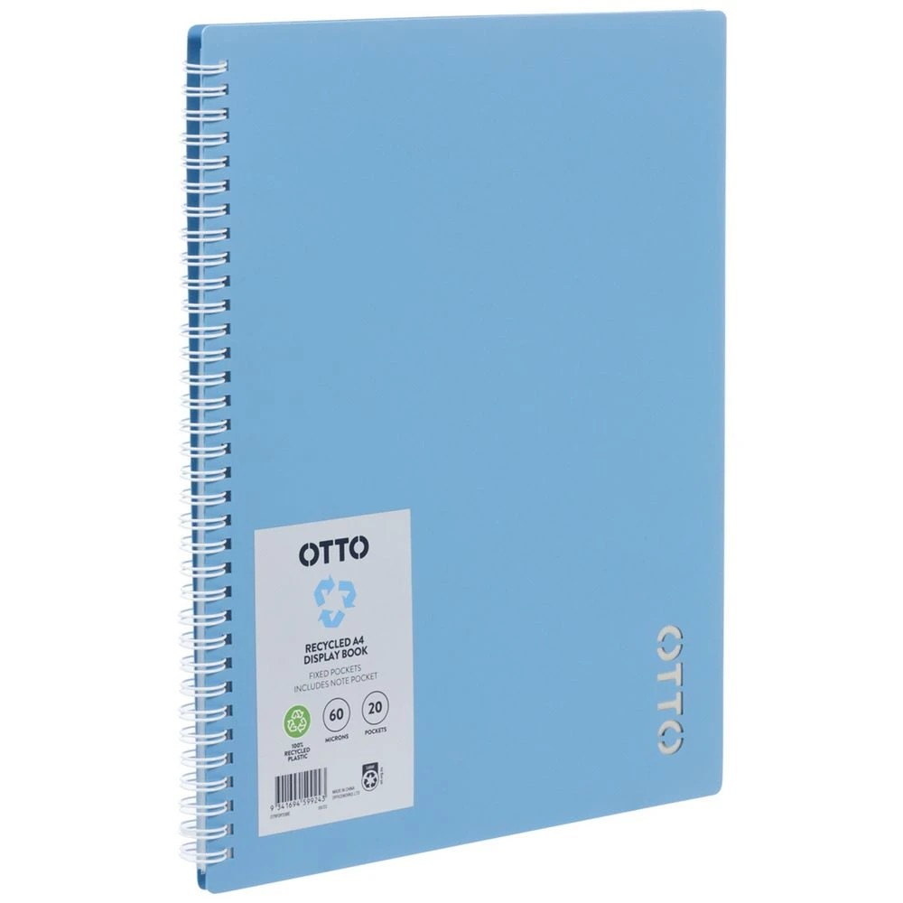 1 Otto A4 Fixed Display Book 20 Pockets Blue, 1 of 4