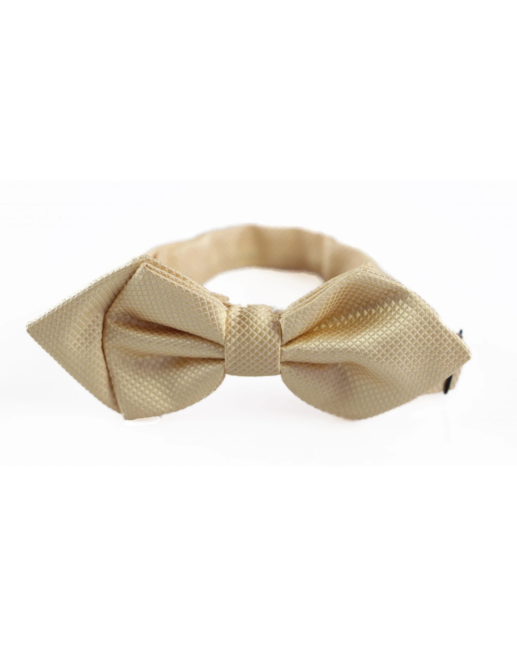 2 Zasel Mens Gold Diamond Shaped Checkered Bow Tie - Gold, 2 of 4