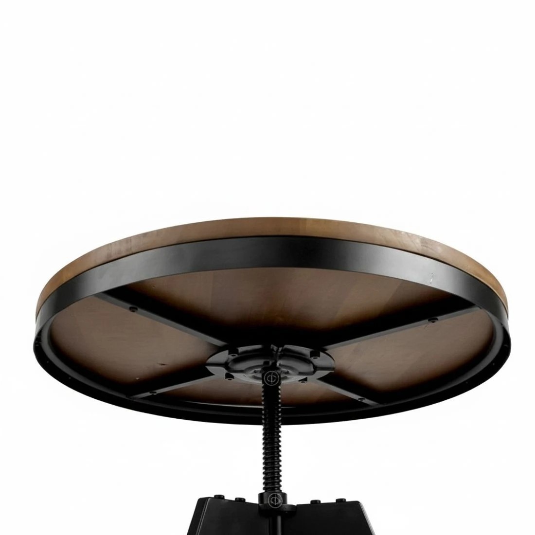 7 Artiss Bar Table 67-86CM Height Round - Brown, 7 of 8