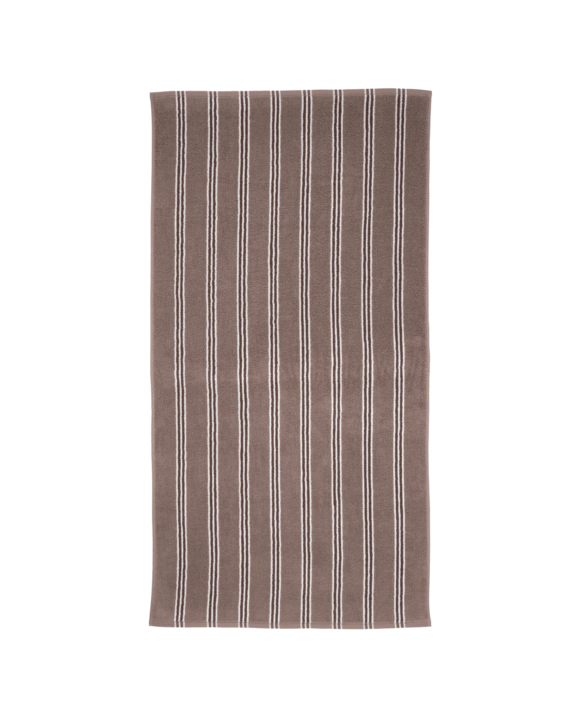3 Stripe Cotton Bath Towel - Chocolate, 3 of 5