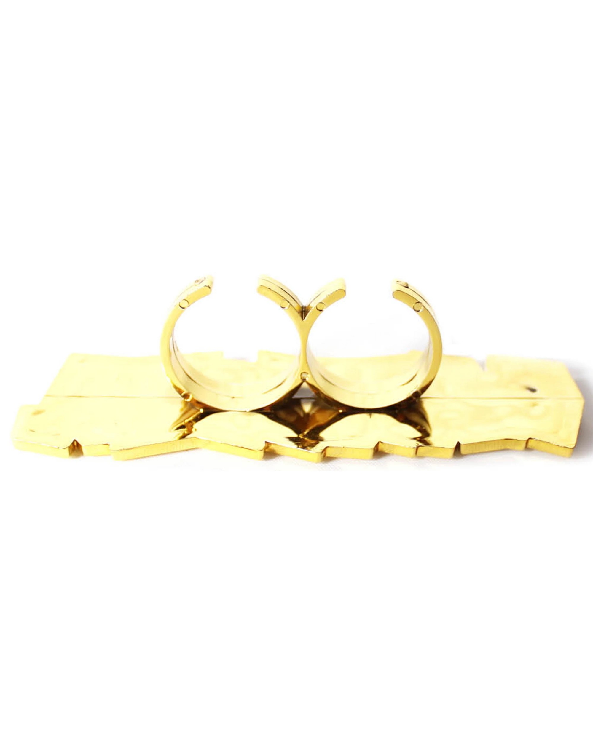 2 JD Party Plastic Gold Gangsta Ring - One Size - Gold, 2 of 2