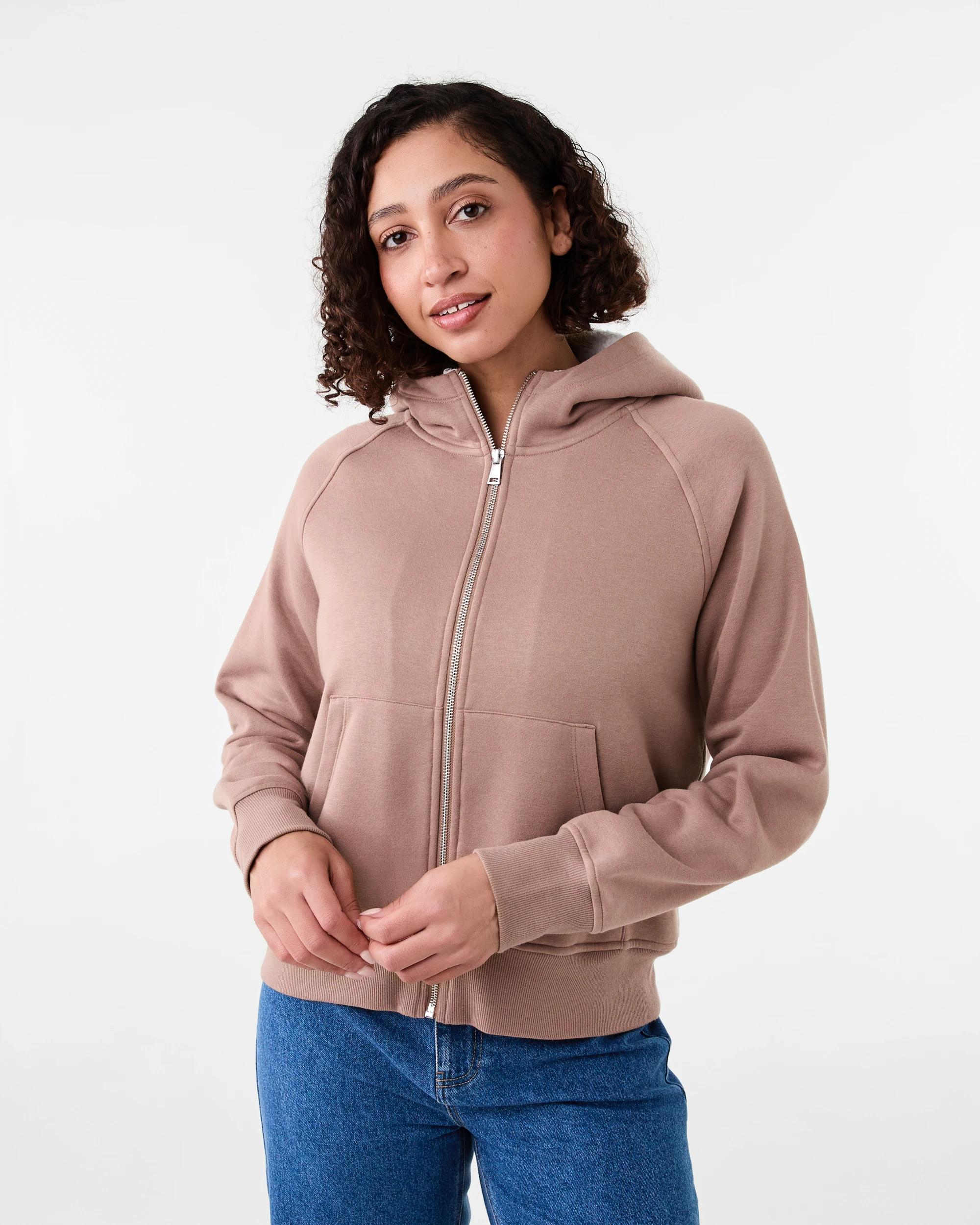 2 Long Sleeve Sherpa Zip Through Hoodie Snp Brn, 2 of 8