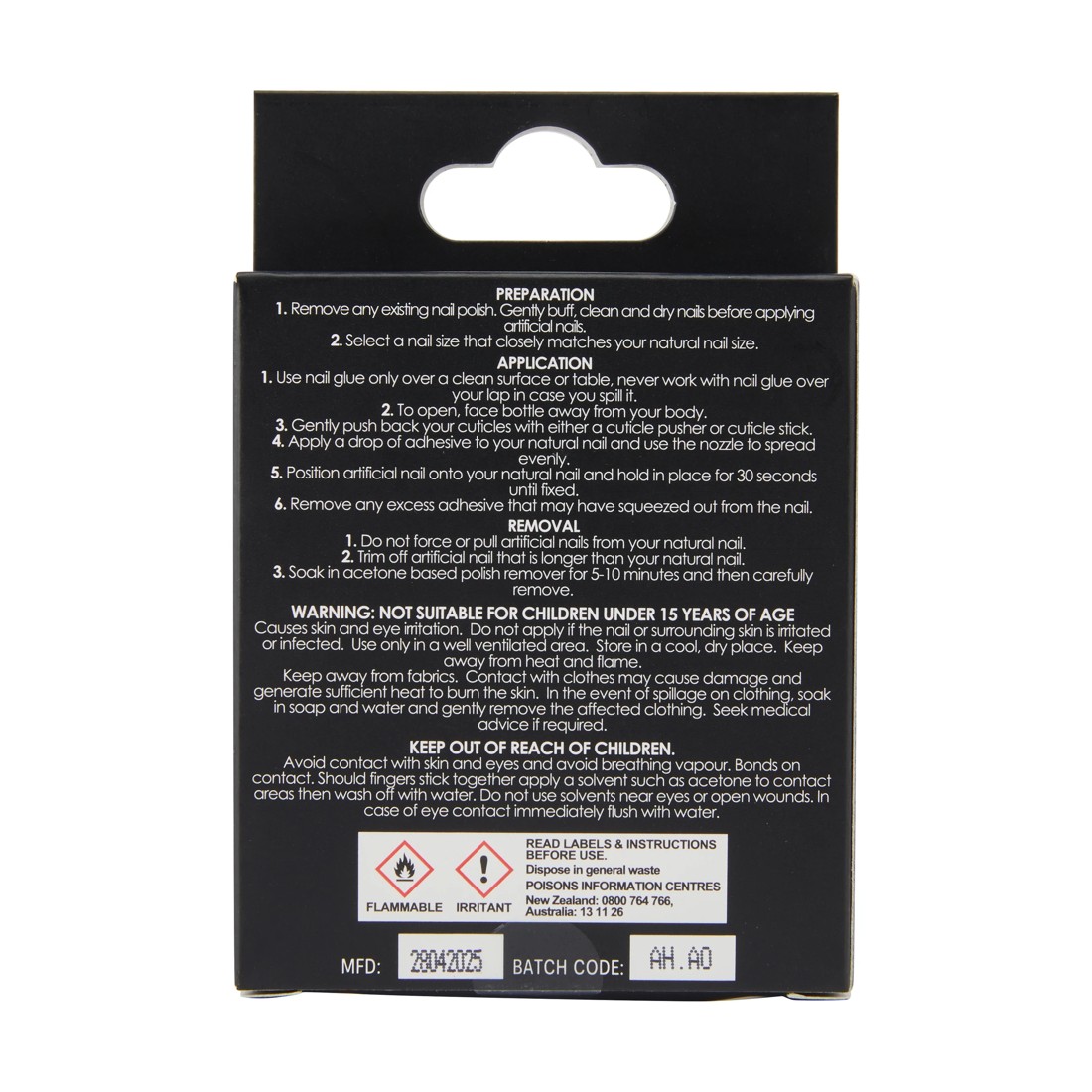 4 OXX Cosmetics 24 Pack Artificial Nails with Adhesive - Squareletto Shape, Butterfly, 4 of 4