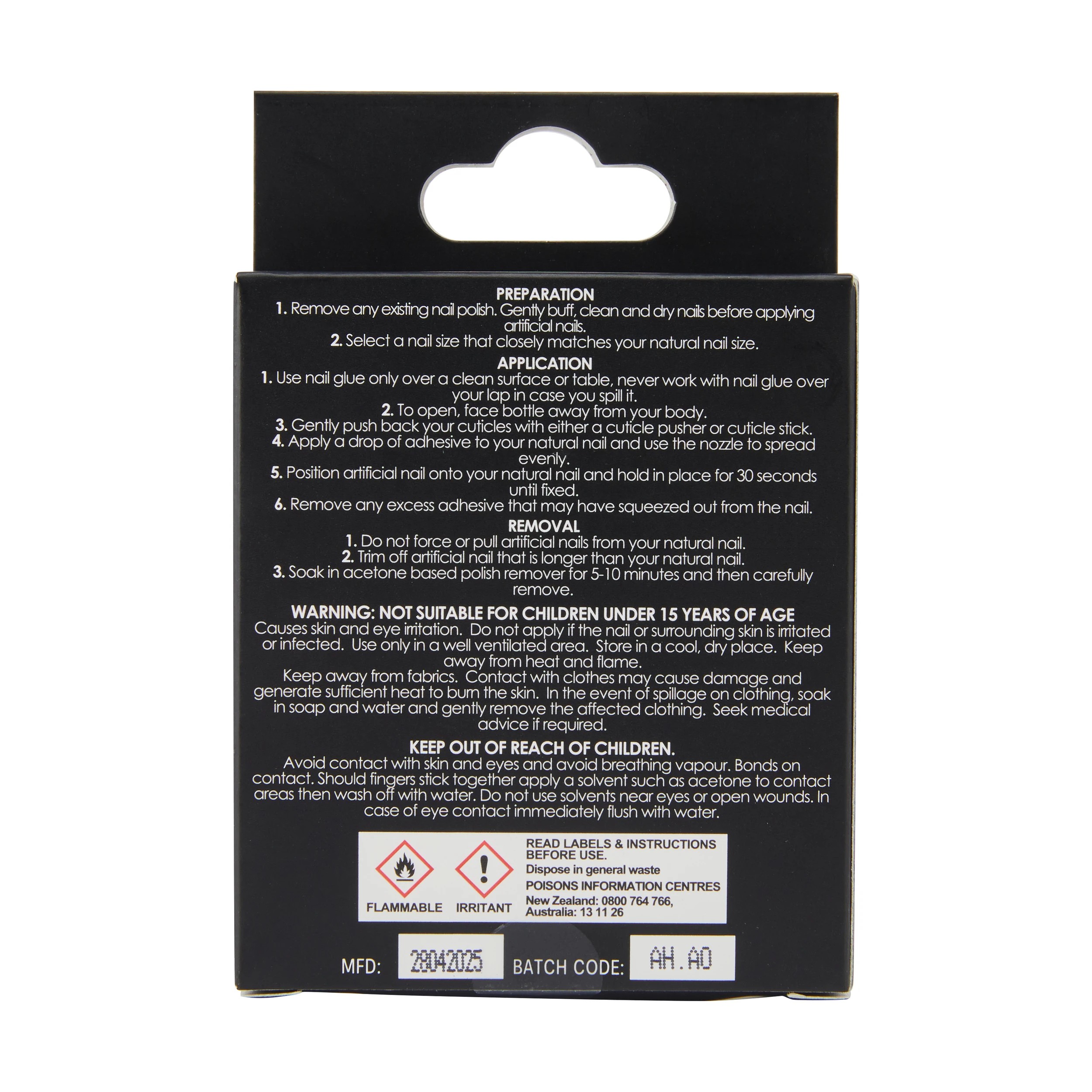 4 OXX Cosmetics 24 Pack Artificial Nails with Adhesive - Squareletto Shape, Butterfly, 4 of 4