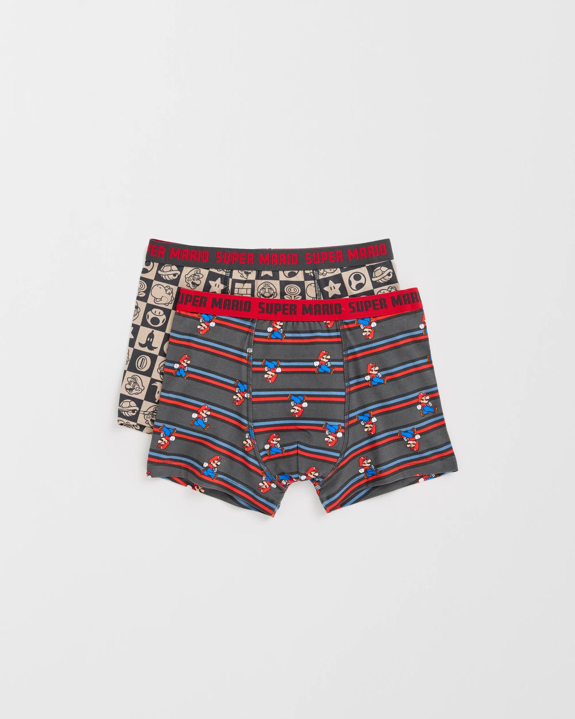 1 Super Mario Australian Cotton 2 Pack Older Boys Trunks MARIO MOVIE, 1 of 1
