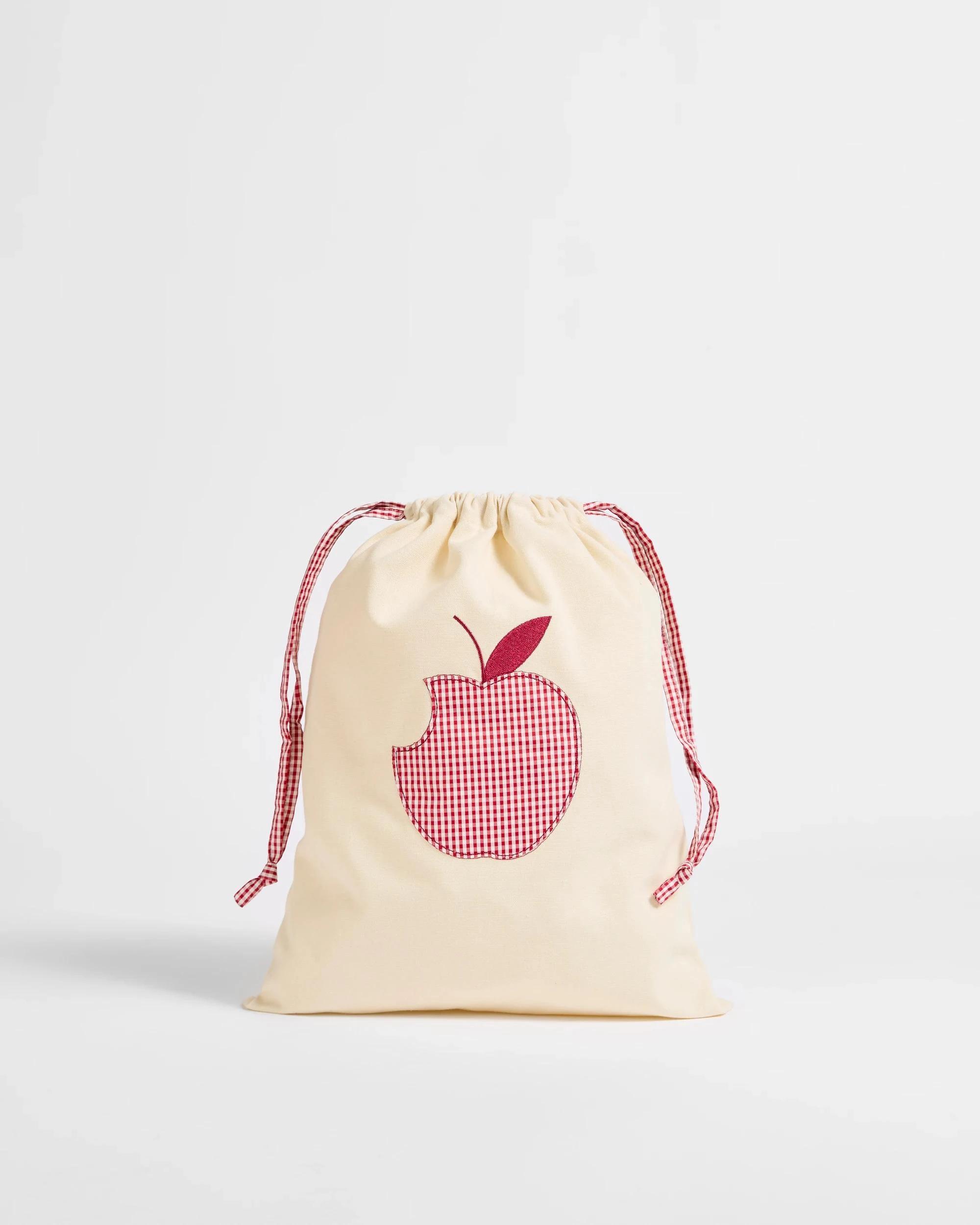 1 Target Kids Kids Back To School Apple Drawstring Bag NEUTRAL/BURGUNDY, 1 of 3