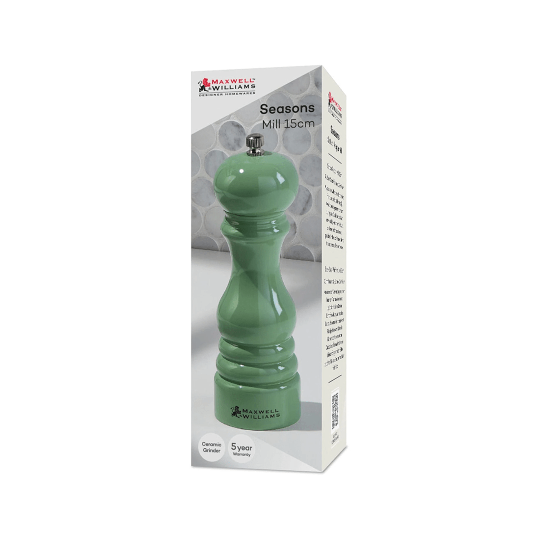3 Maxwell & Williams Seasons 15cm Gift Boxed Salt And Pepper Mill Ceramic Grind
 - Green, 3 of 4