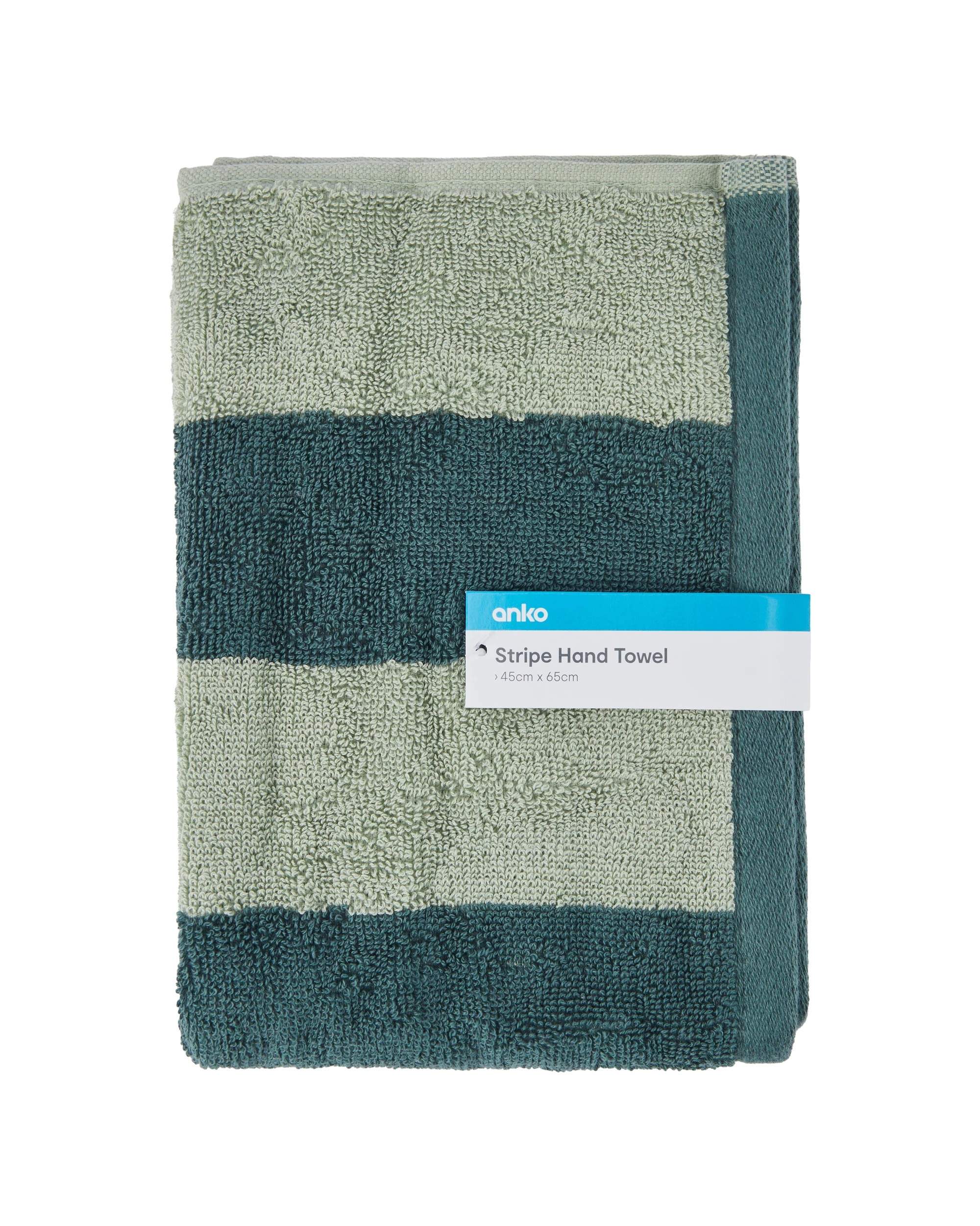 5 Stripe Cotton Hand Towel - Green, 5 of 5