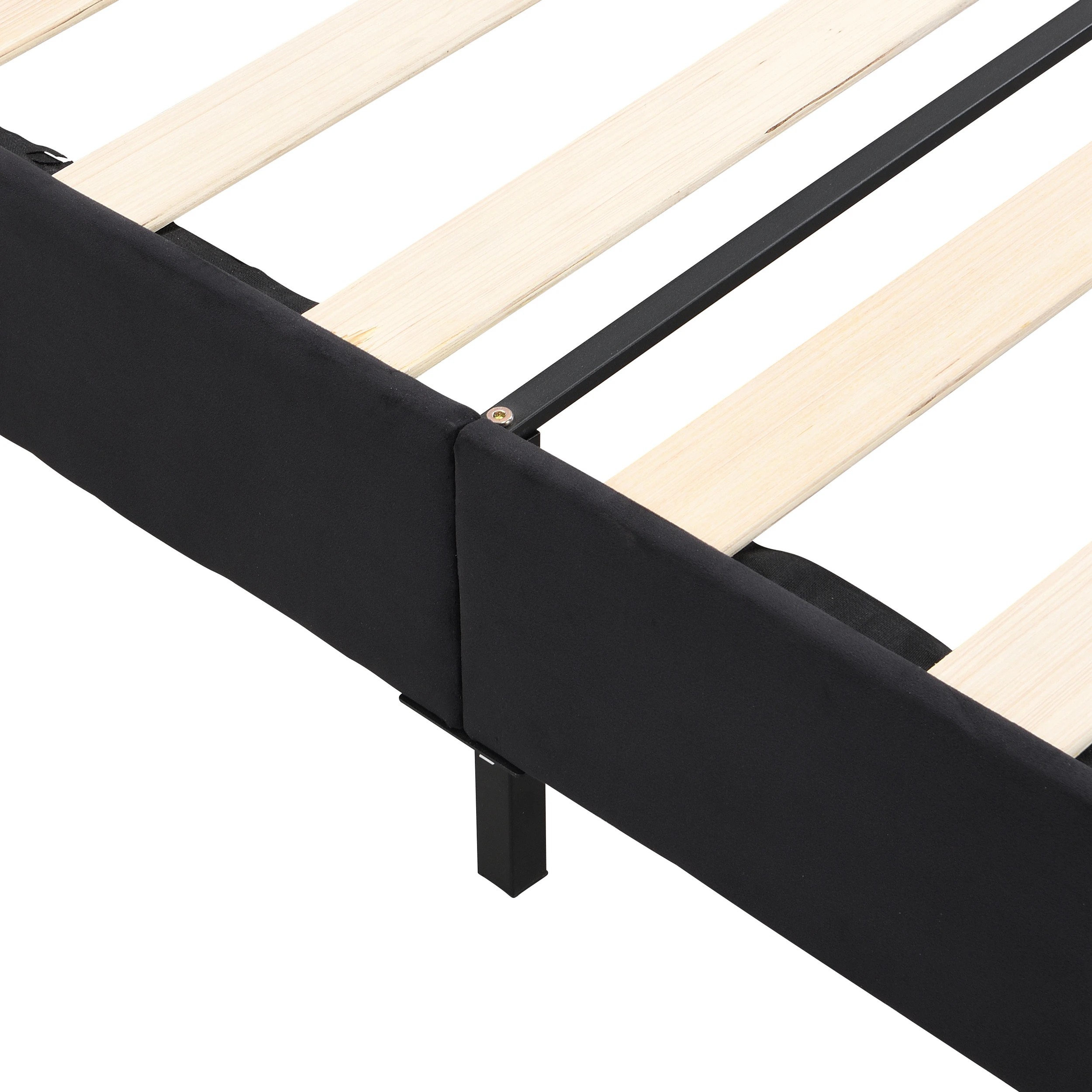 8 IHOMDEC Double Size Bed Frame - Black - Black, 8 of 10