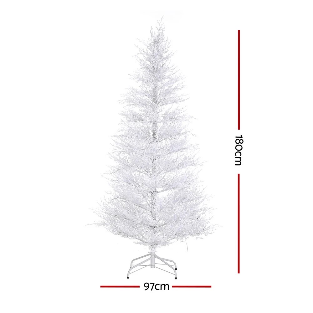 2 Jingle Jollys 1.8M LED Christmas Tree 8 Modes Adjustable Multi Color Light Snowy - White, 2 of 7