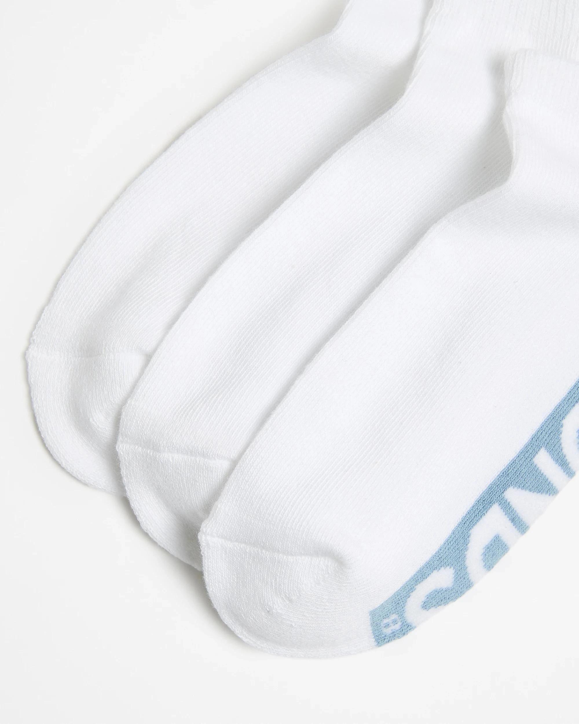 2 Cotton Blend Logo Cushioned Low Cut Socks 3 Pack - Bonds WHITE BOYS, 2 of 3