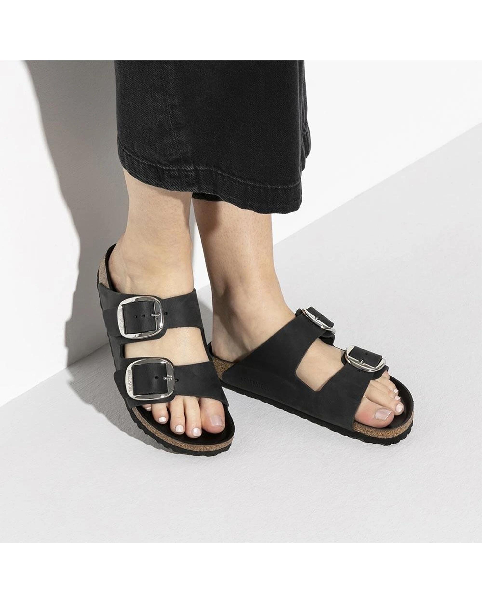 6 Birkenstock Arizona Big Buckle Oiled Leather Sandals BLACK, 6 of 6
